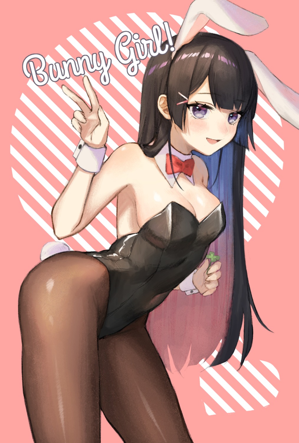 animal_ears, bunny_ears, bunny_girl, cleavage, nijisanji, pantyhose, tail, tsukino_mito, u_skeeep