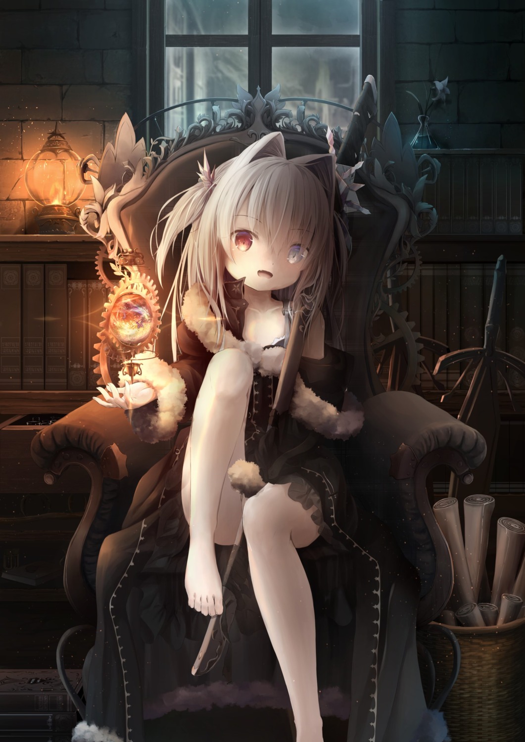 dress, feet, heterochromia, utatanecocoa