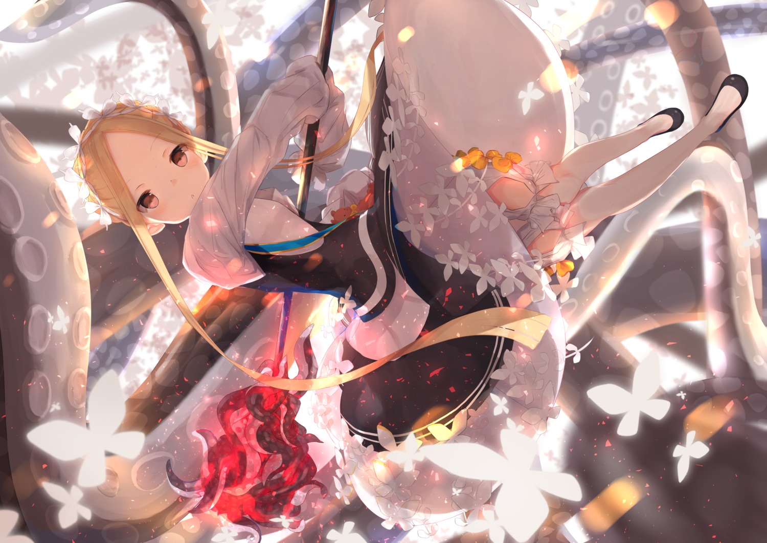 abigail_williams_(fate), bloomers, fate/grand_order, force_(fossan_01), skirt_lift, tentacles, weapon