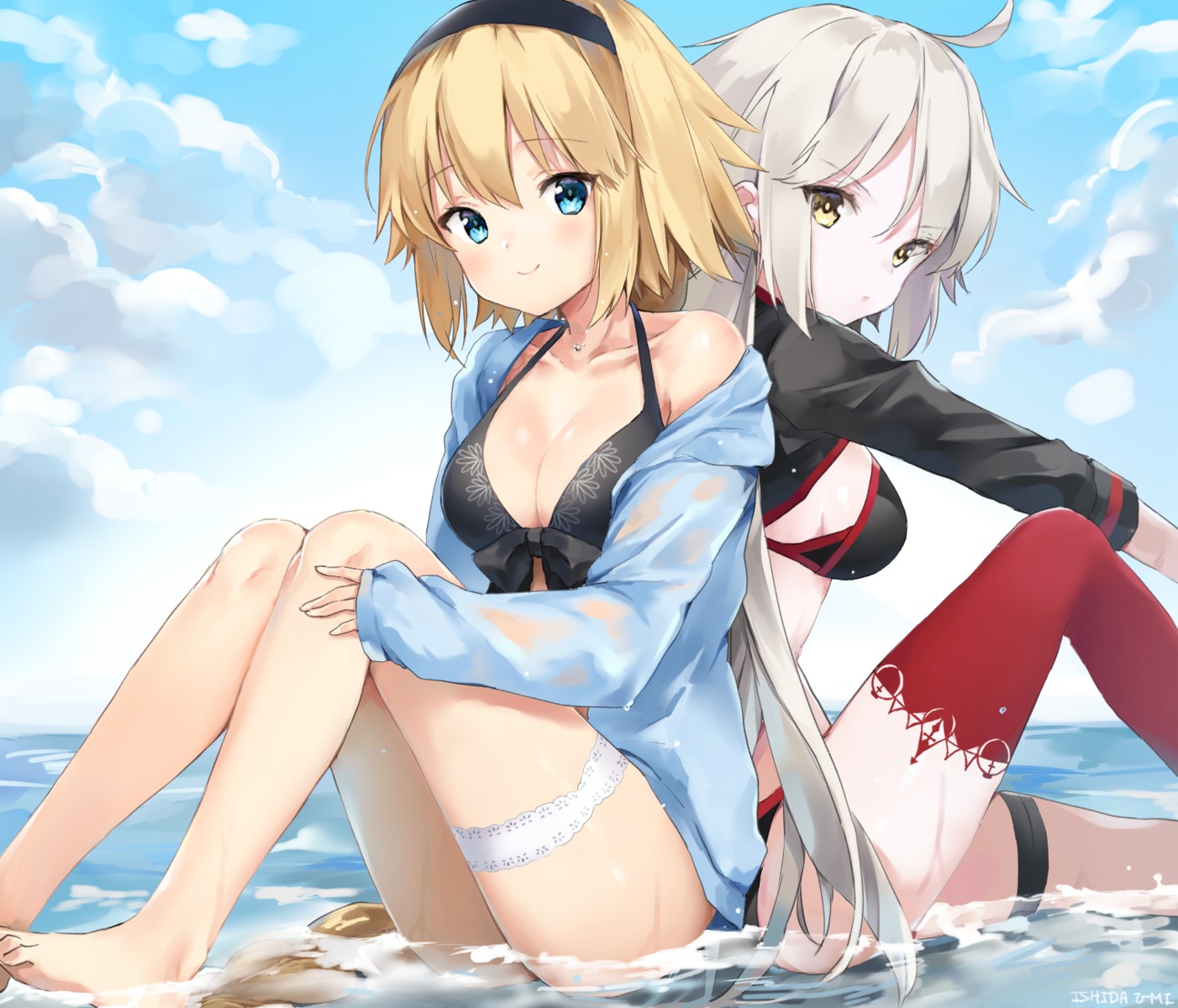 bikini, cleavage, fate/grand_order, garter, ishita_umi, jeanne_d'arc, jeanne_d'arc_(fate), jeanne_d'arc_alter_(fate)