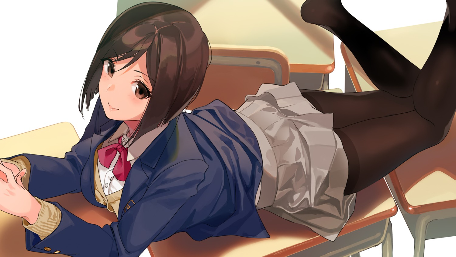 endcard, miru_tights, moegi_homi, pantyhose, sasamori_tomoe, seifuku, skirt_lift, sweater
