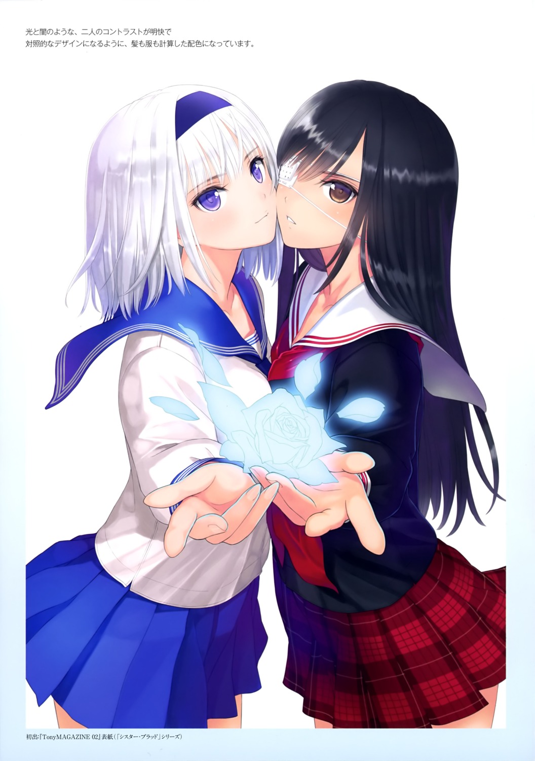 eyepatch, seifuku, sister_blood, symmetrical_docking, tony_taka