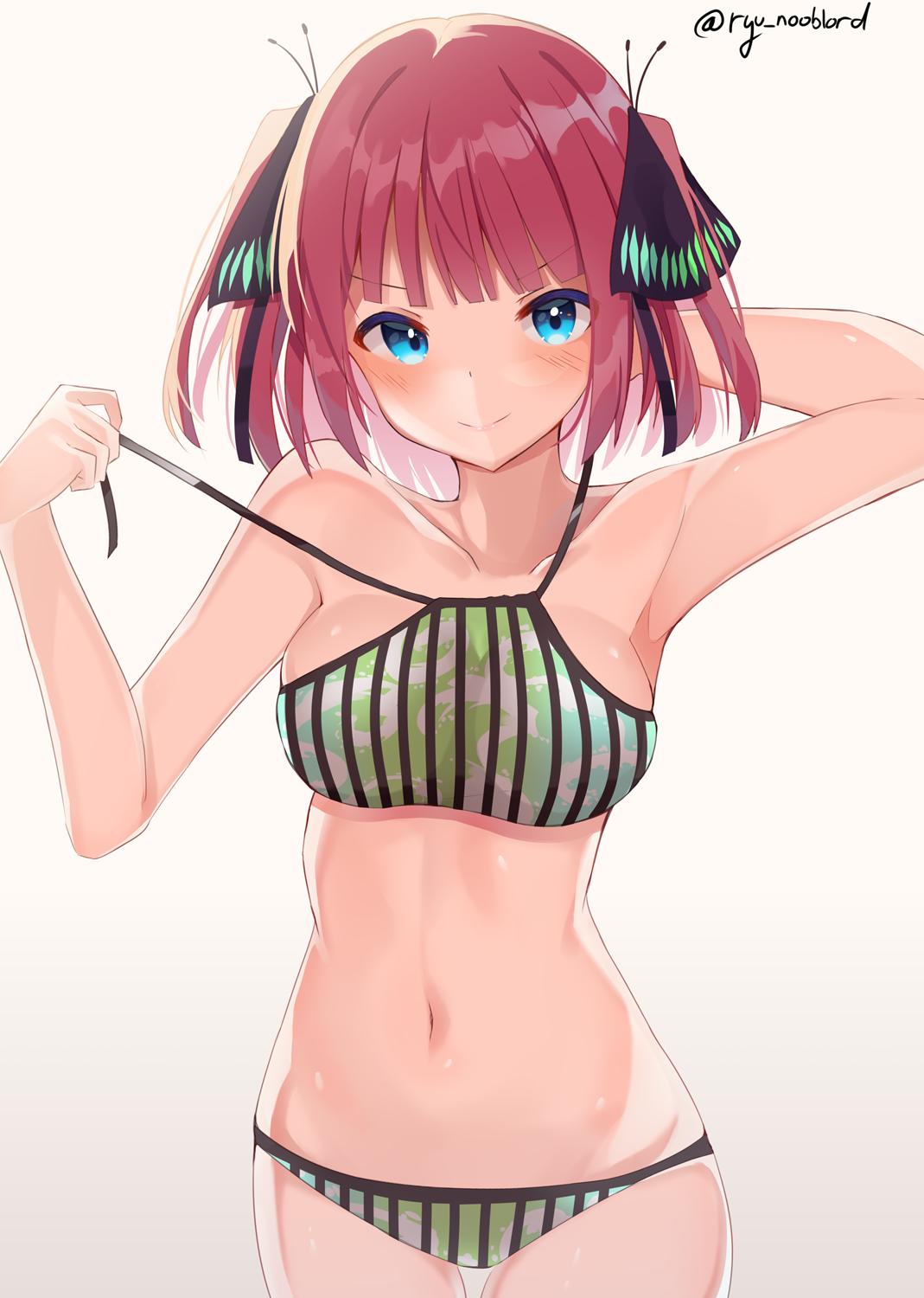 5-toubun_no_hanayome, bikini, mizuki_ryuu, nakano_nino, swimsuits, undressing