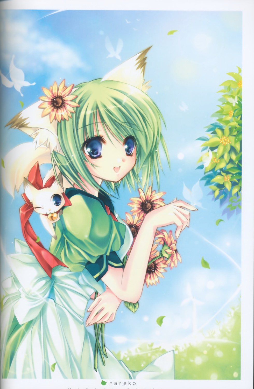 animal_ears, binding_discoloration, greenwood, hareko, midori, nekomimi