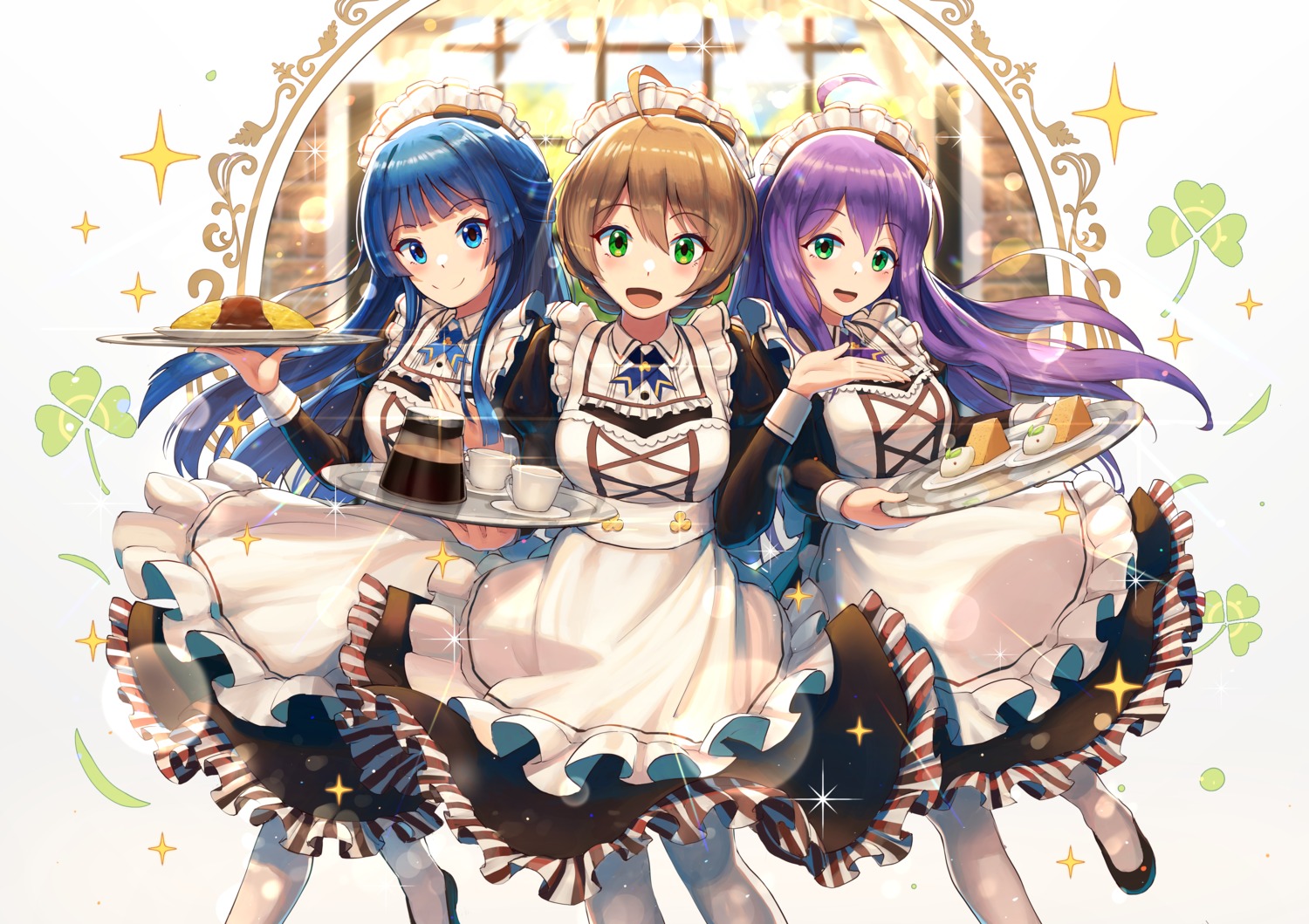 maid, mazeru_(oekaki1210), mochizuki_anna, mogami_shizuka, sakuramori_kaori, the_idolm@ster, the_idolm@ster_million_live!