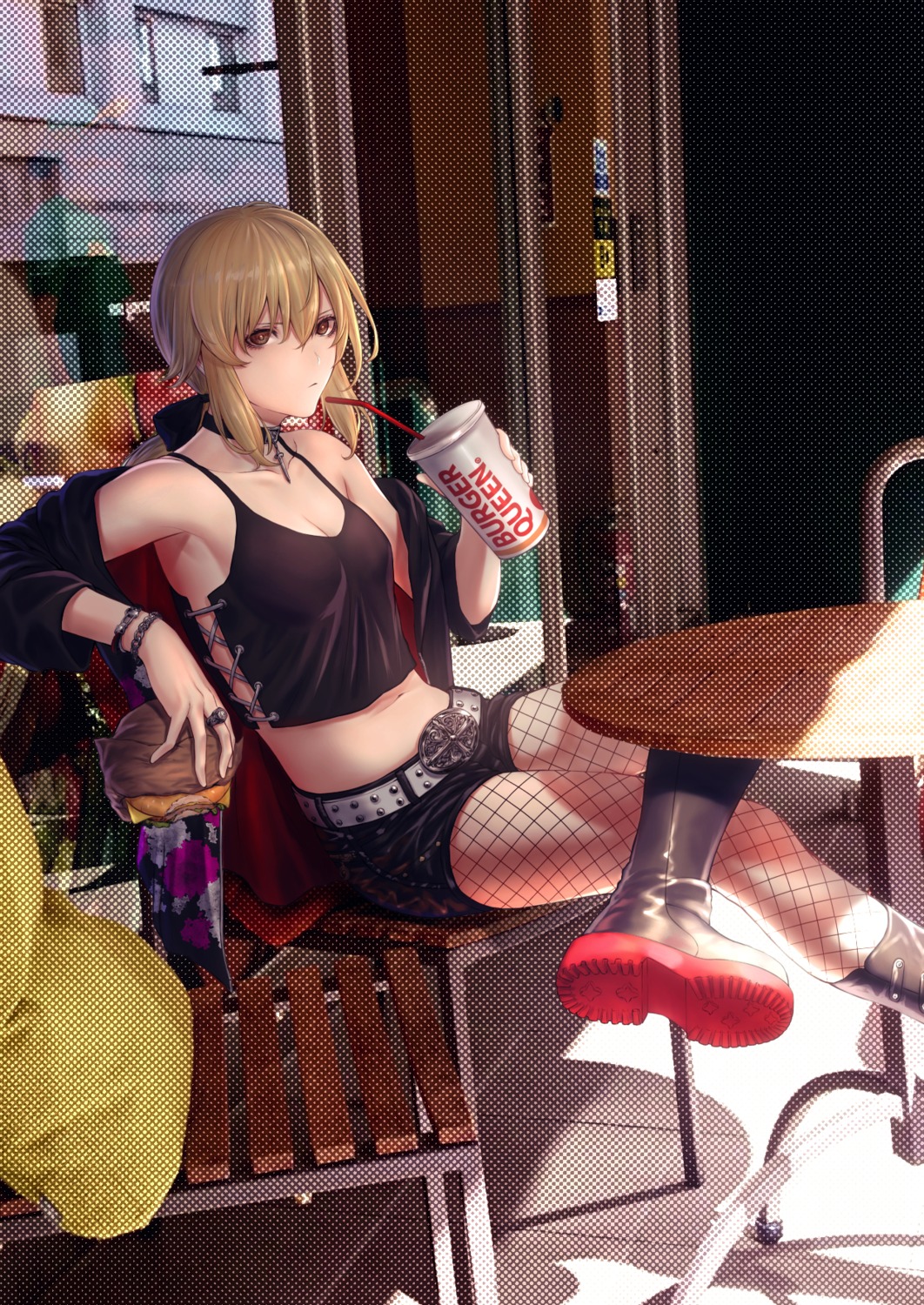 artoria_pendragon_(fate), artoria_pendragon_alter_(fate), cleavage, fate/grand_order, fishnets, mugetsu, pantyhose