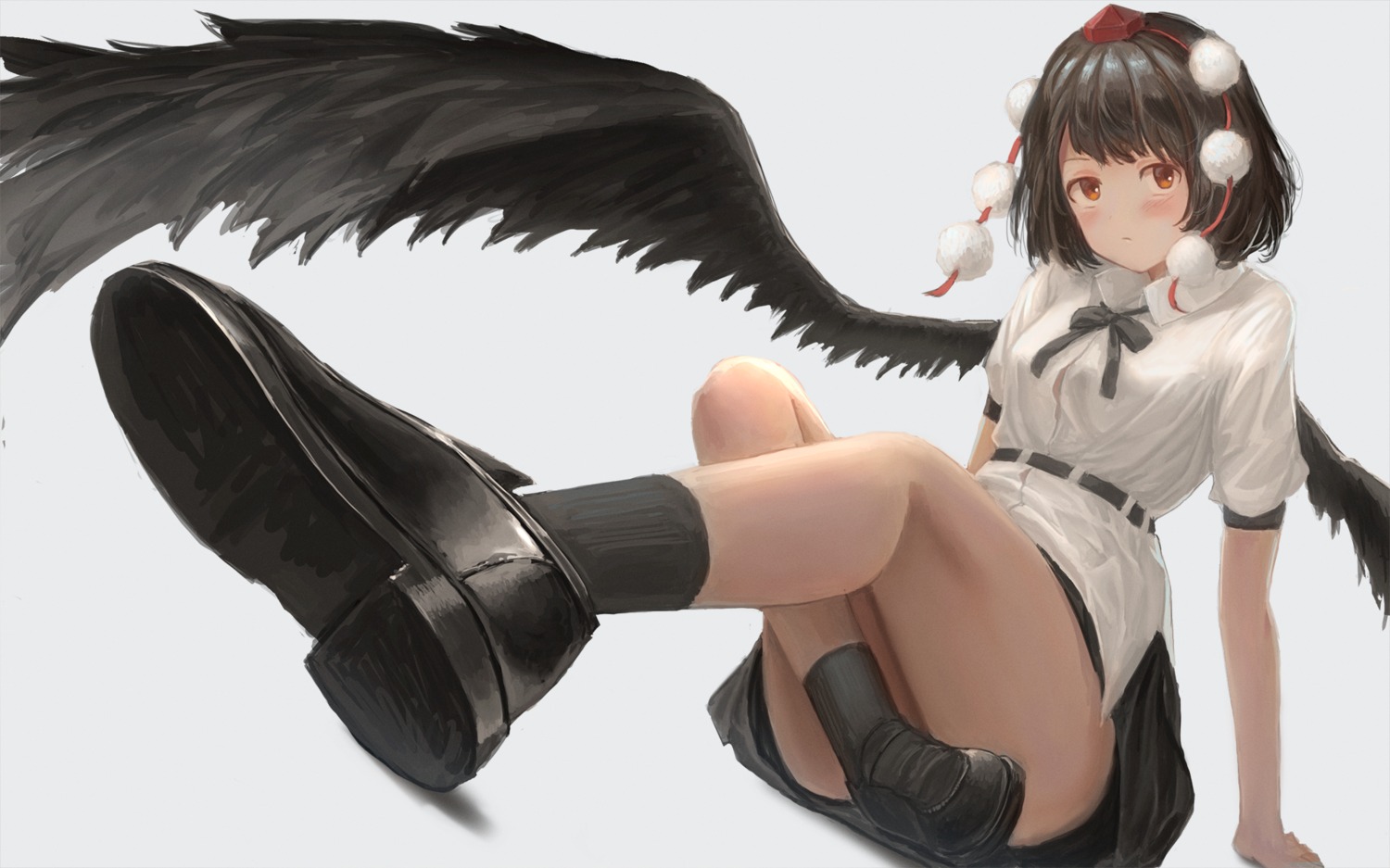fjsmu, shameimaru_aya, skirt_lift, touhou, wings