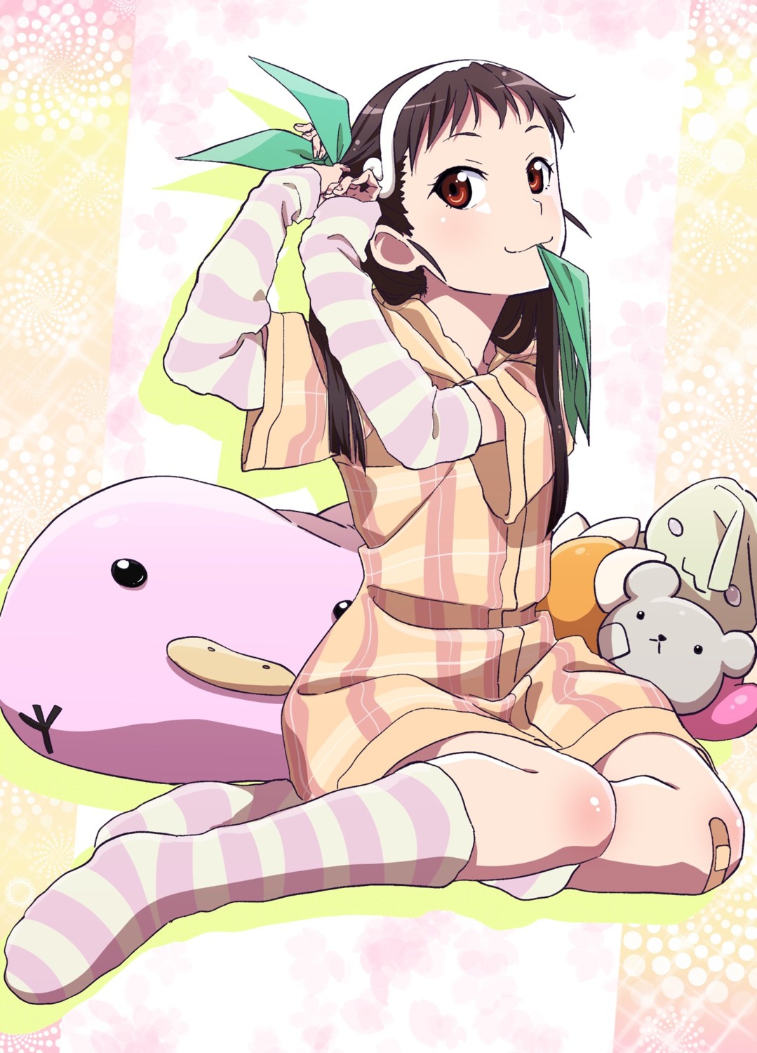 bakemonogatari, bandaid, hachikuji_mayoi, makicha, monogatari_(series), pajama
