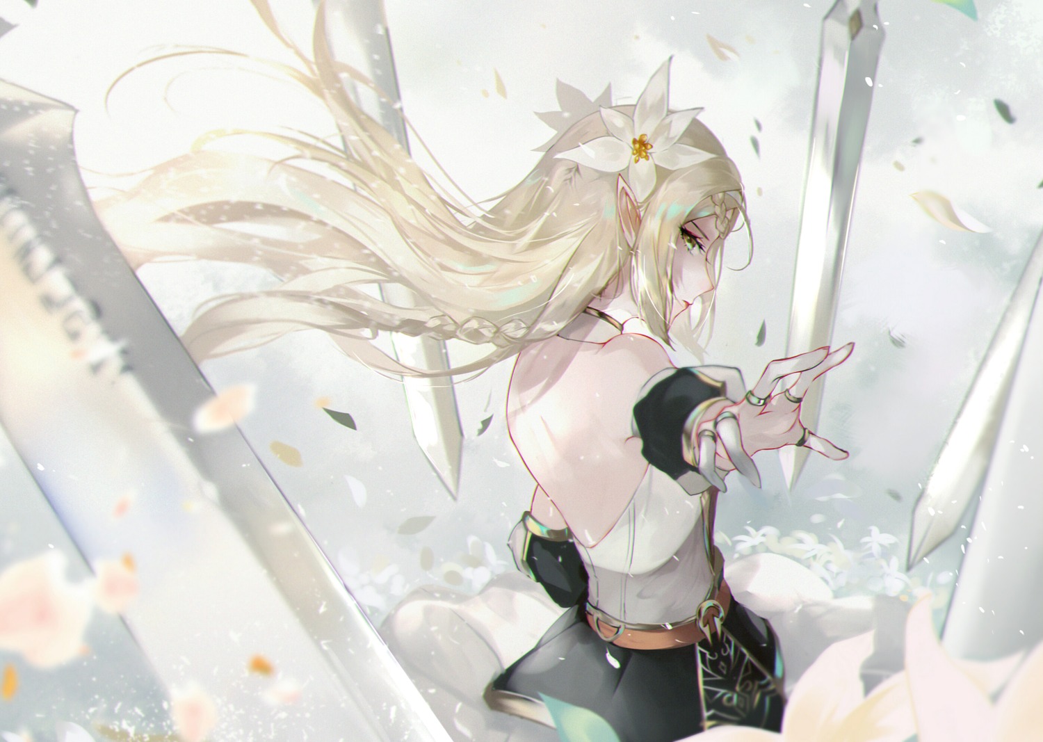 epic7, iseria_(epic7), pointy_ears, sword, vardan