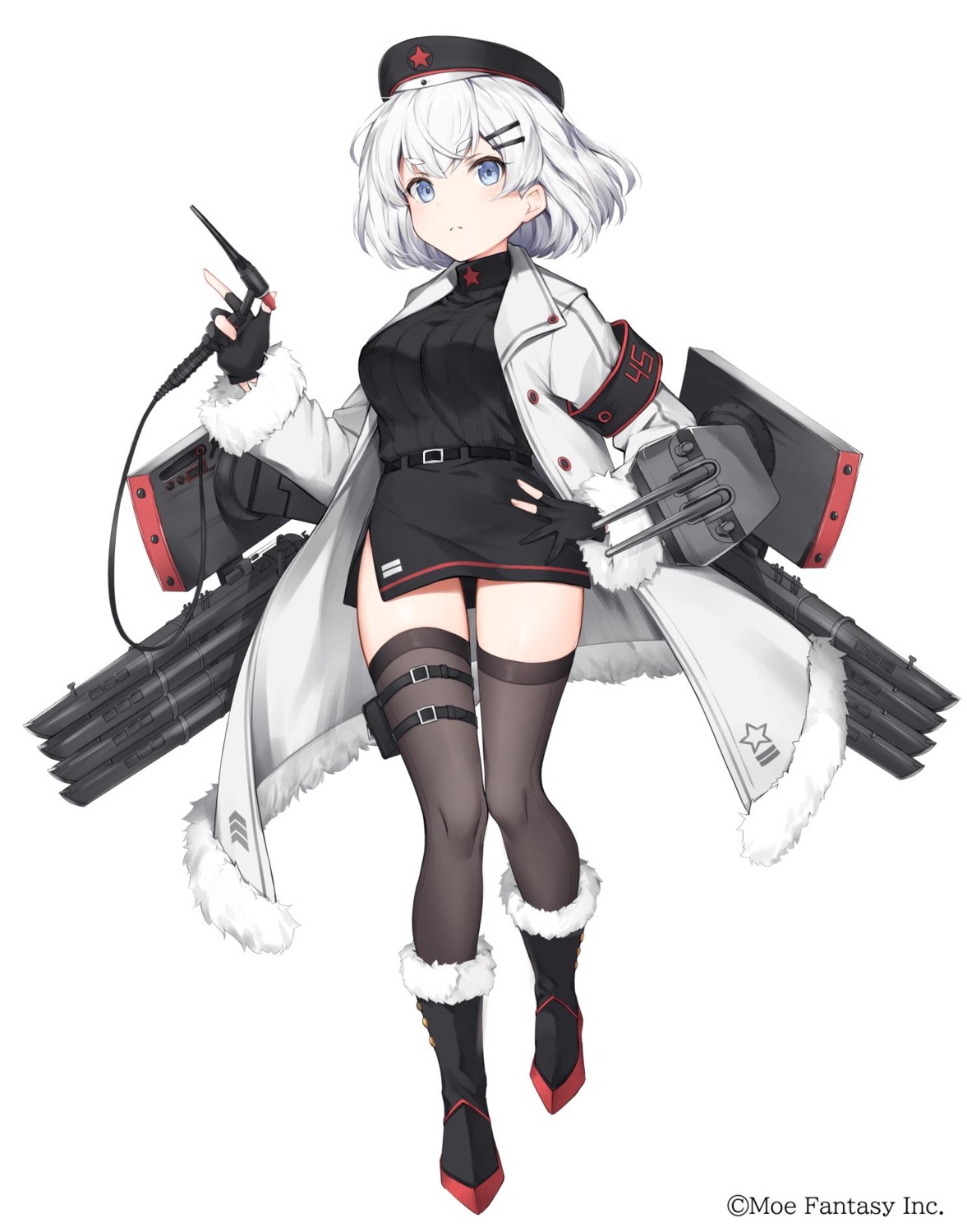 garter, nyum, opytny_(sousei_no_mirage), sousei_no_mirage, thighhighs, uniform, weapon, zhanjianshaonv