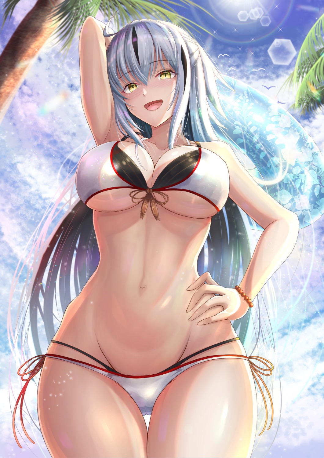 bikini, cleavage, fate/grand_order, nagao_kagetora_(fate), penguintake, swimsuits, underboob