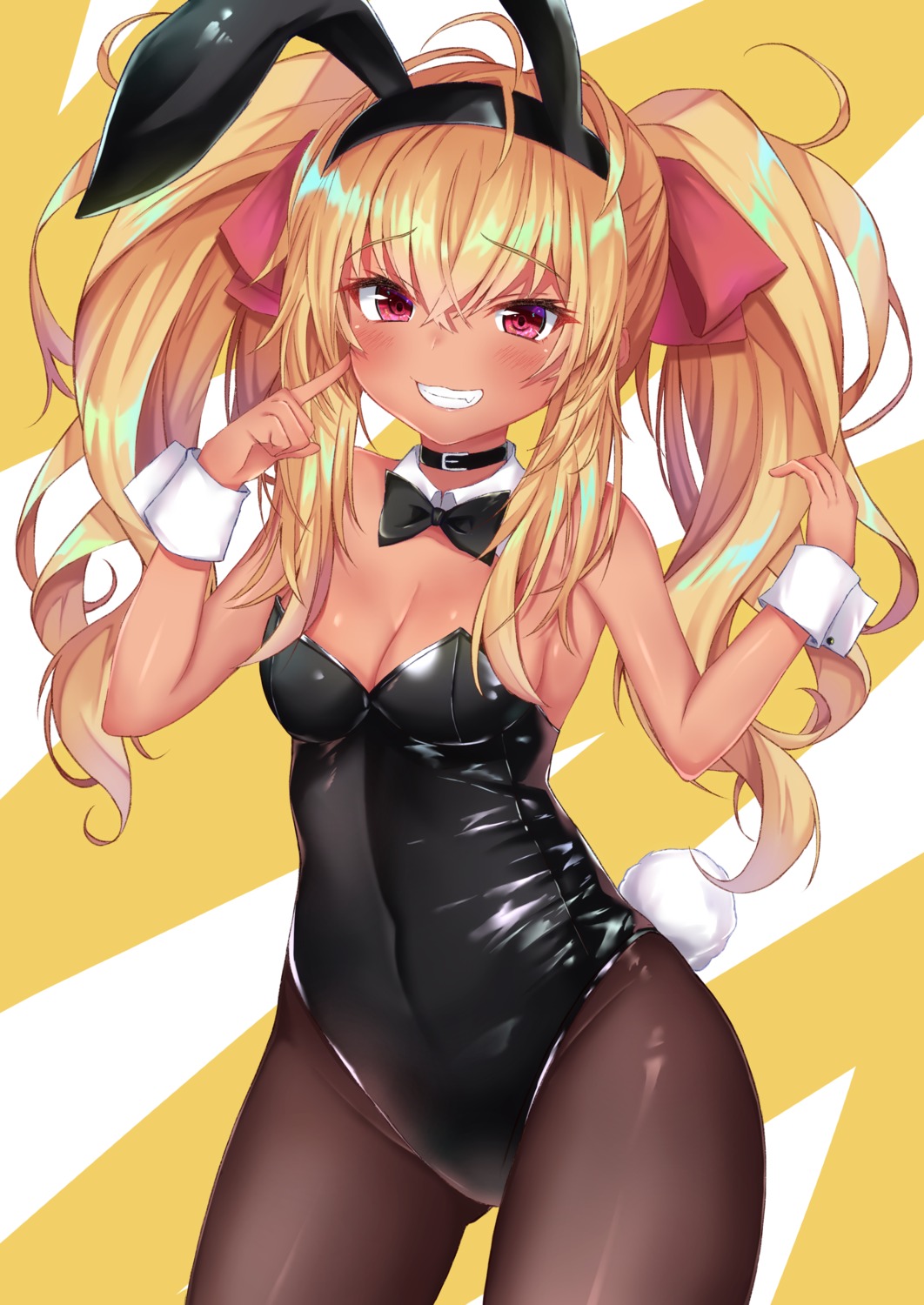 animal_ears, bunny_ears, bunny_girl, cleavage, pantyhose, rokita, tail