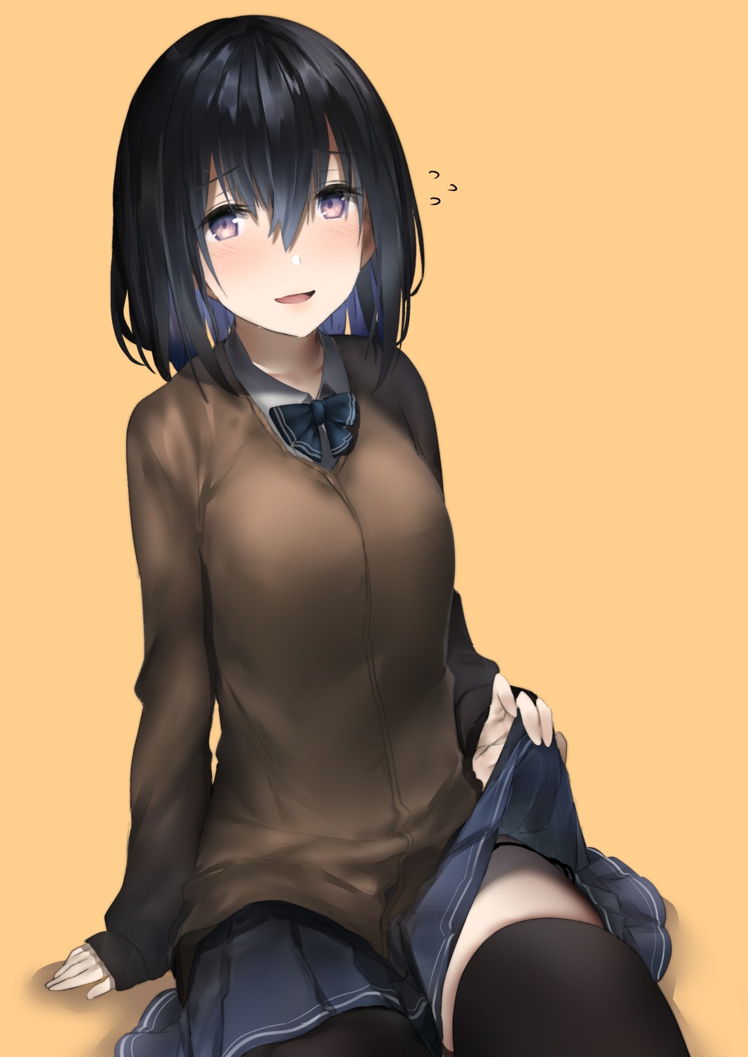 araido_kagiri, seifuku, skirt_lift, sweater, thighhighs