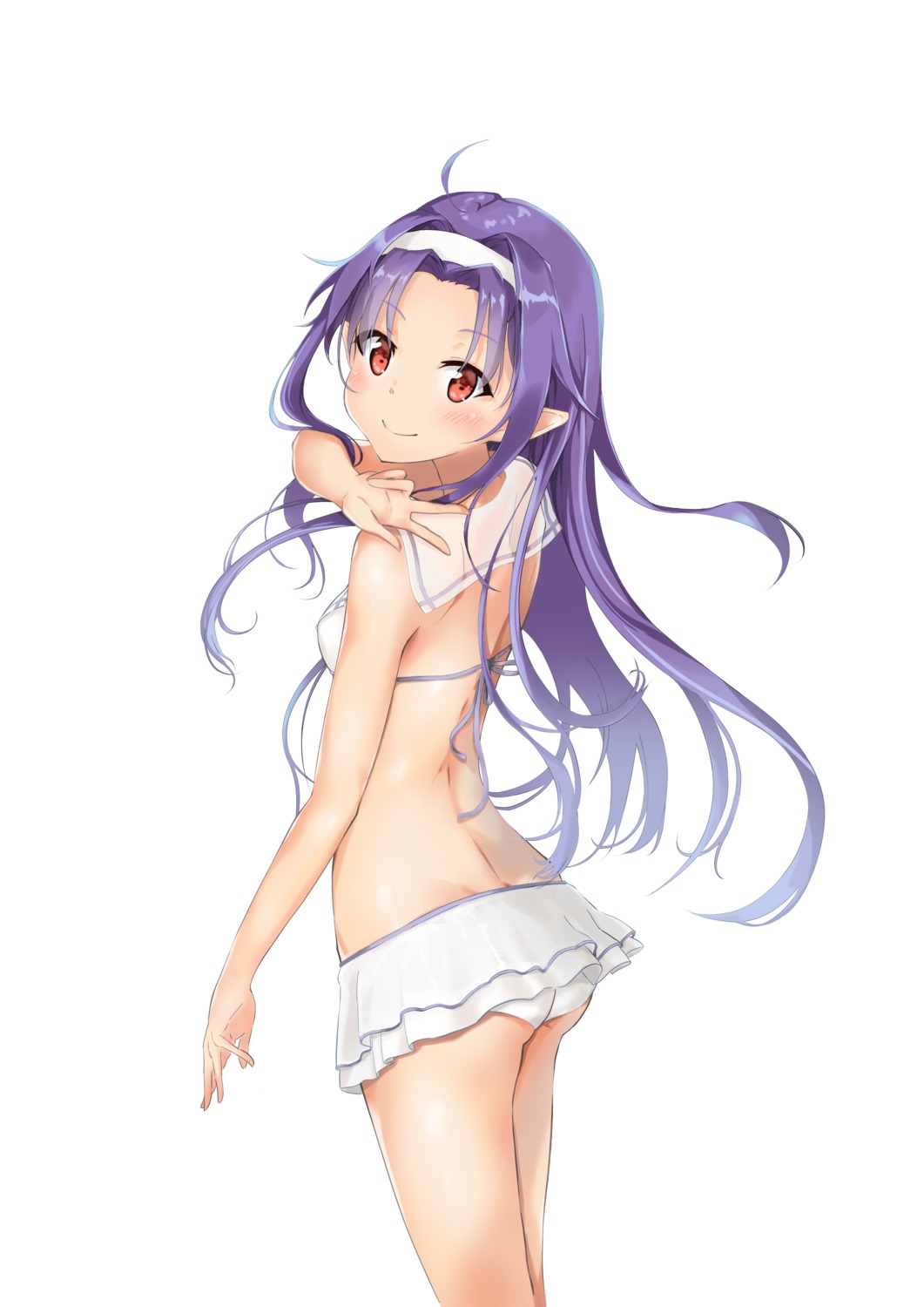 ass, bikini, konno_yuuki, okaki_wtvc3785, pointy_ears, see_through, swimsuits, sword_art_online