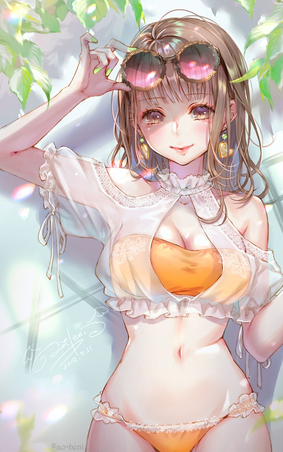 ao+beni, bikini, cleavage, megane, see_through, swimsuits