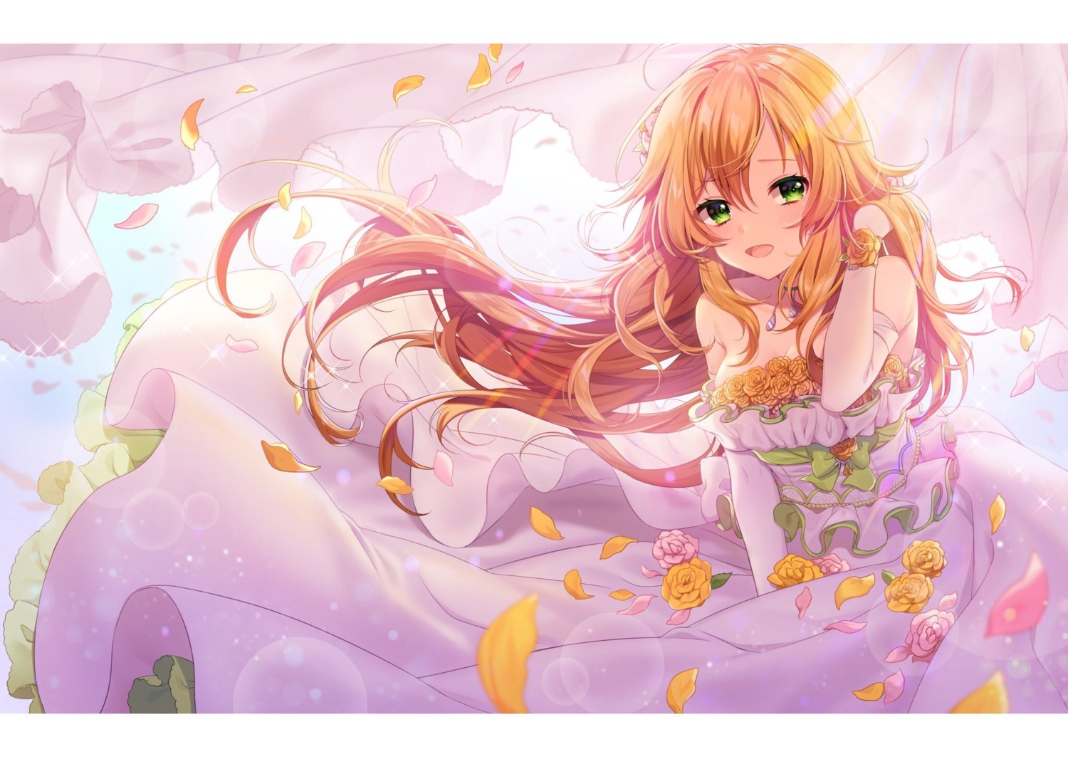 cleavage, dress, hoshii_miki, the_idolm@ster, usano, wedding_dress
