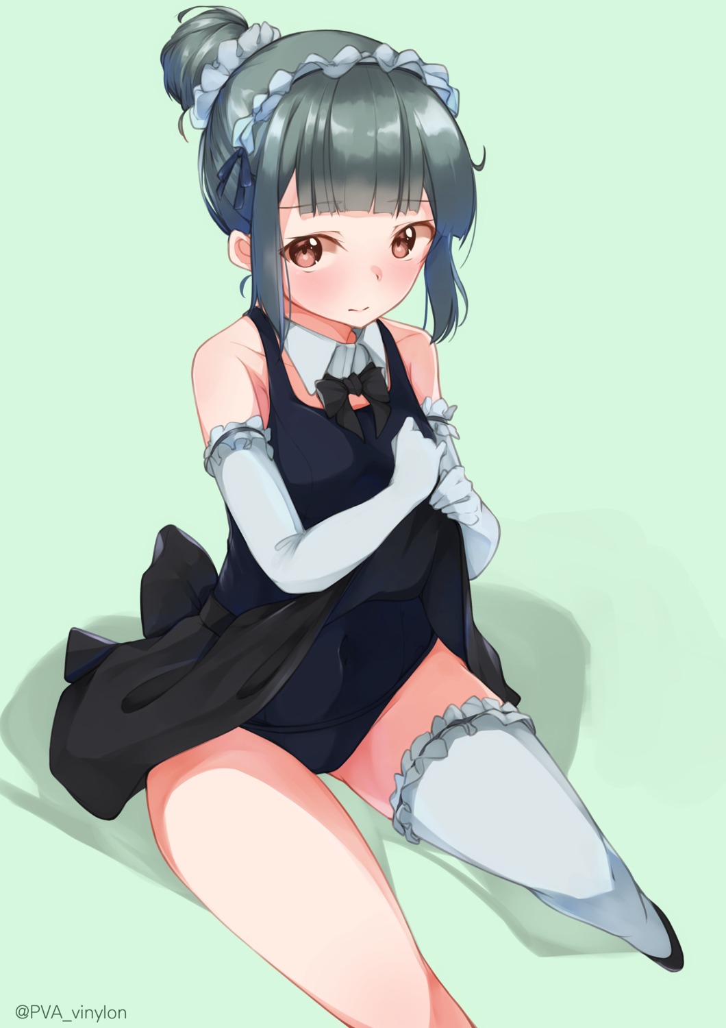 maid, school_swimsuit, skirt_lift, swimsuits, thighhighs, uut