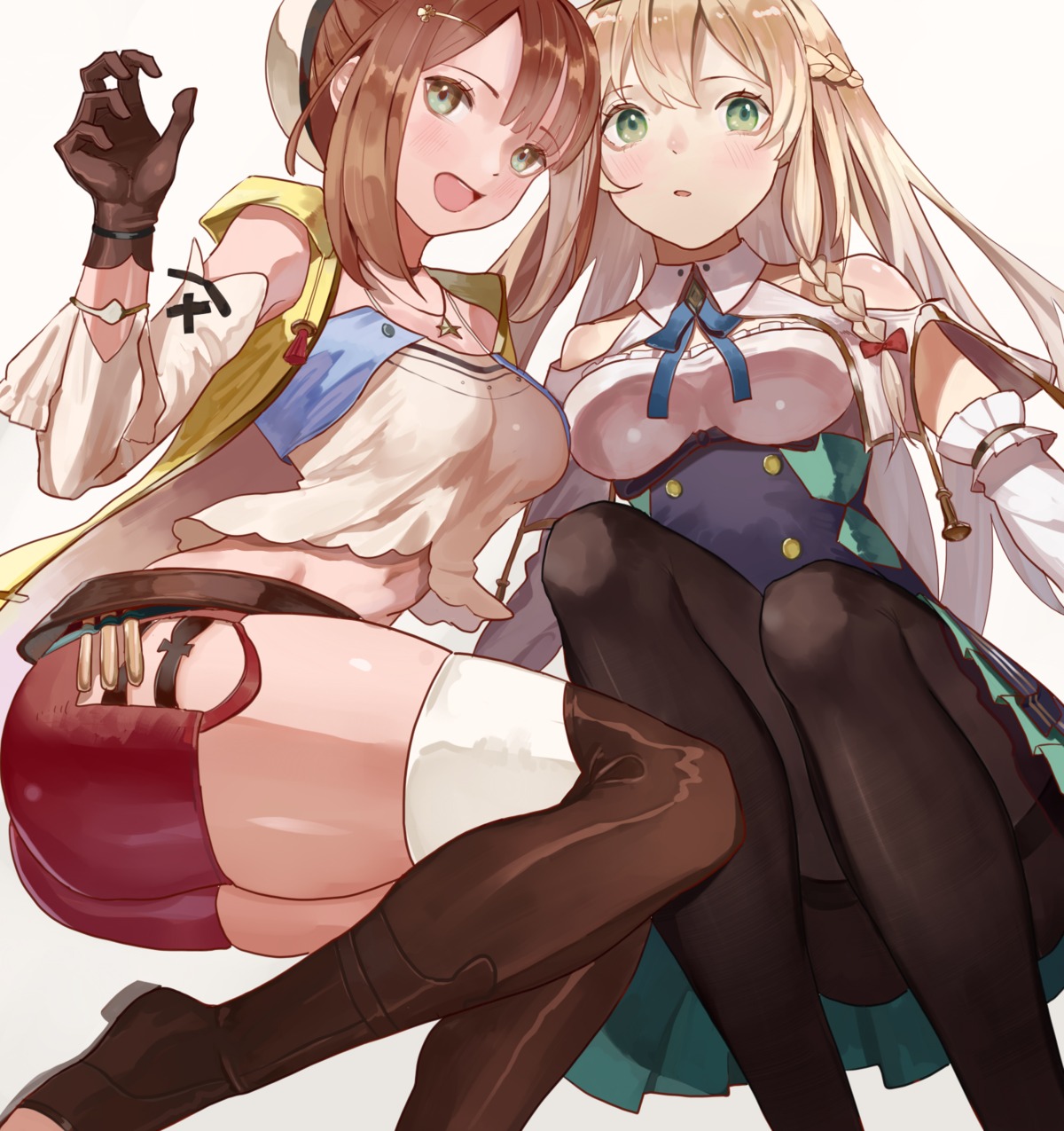 atelier, atelier_ryza, klaudia_valentz, pantyhose, reisalin_stout, skirt_lift, thighhighs, vic