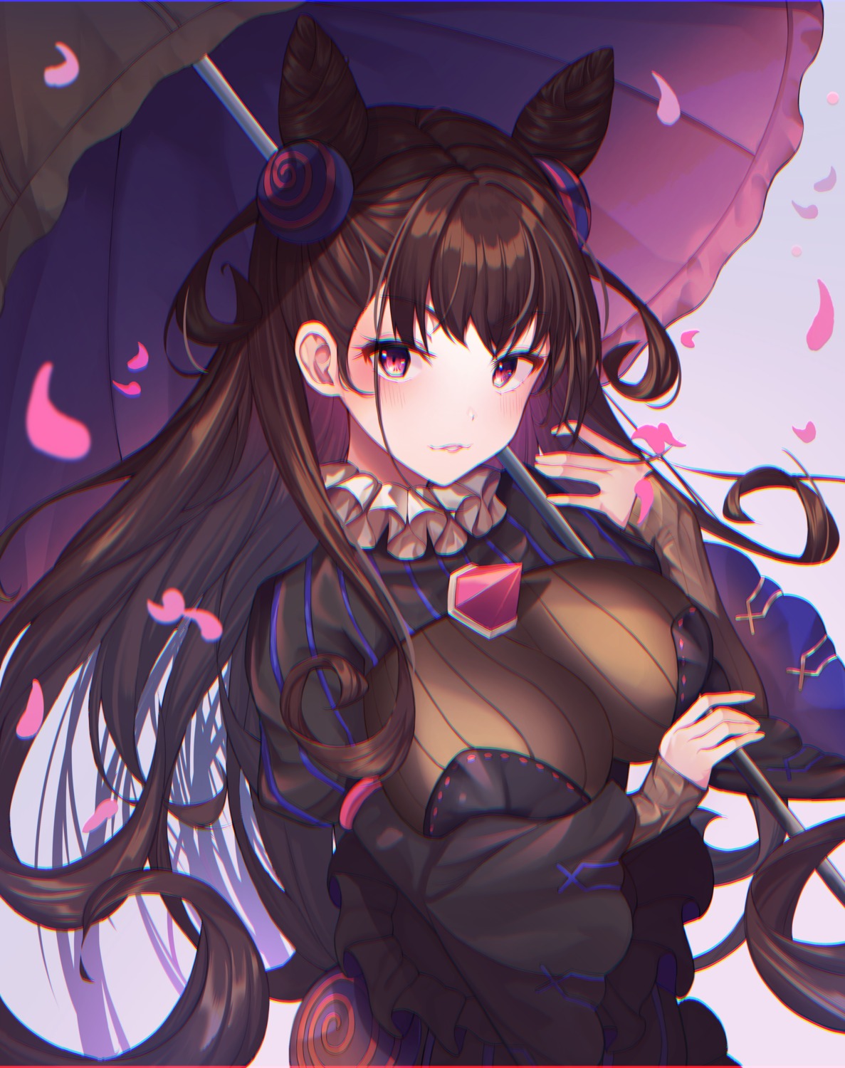 fate/grand_order, merryj, murasaki_shikibu_(fate), umbrella