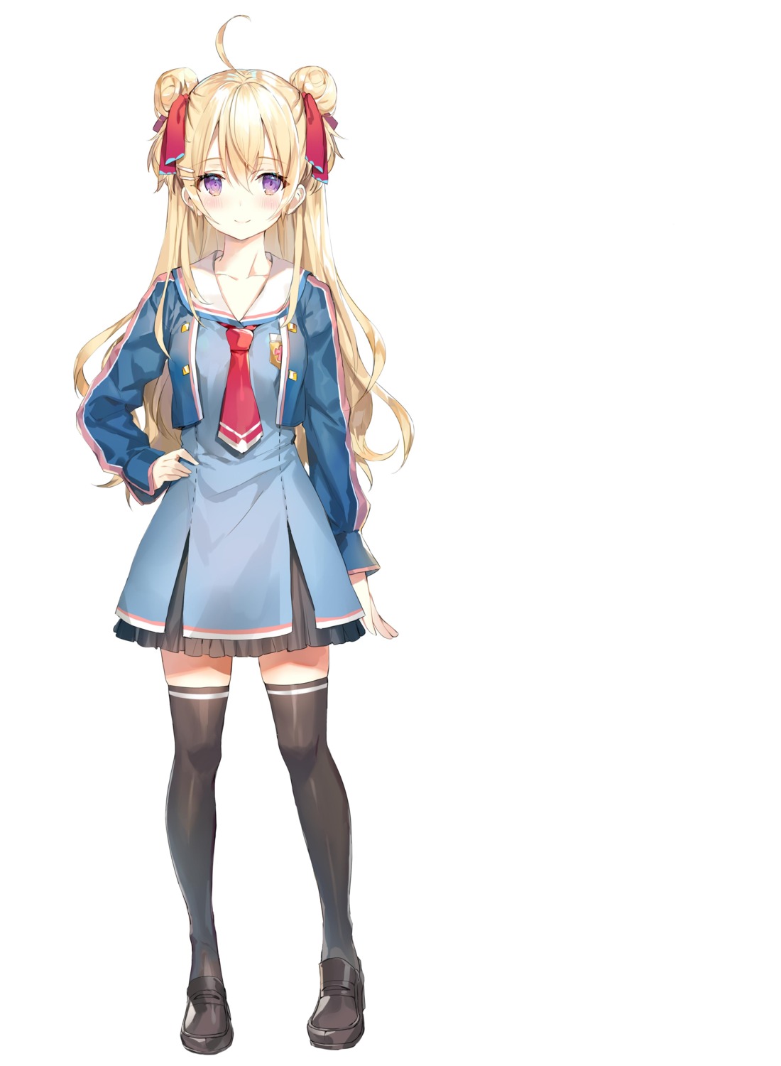 momoko_(momopoco), oshiego_ni_kyouhaku_sareru_no_wa_hanzai_desu_ka?, seifuku, thighhighs, yayaya_yaya