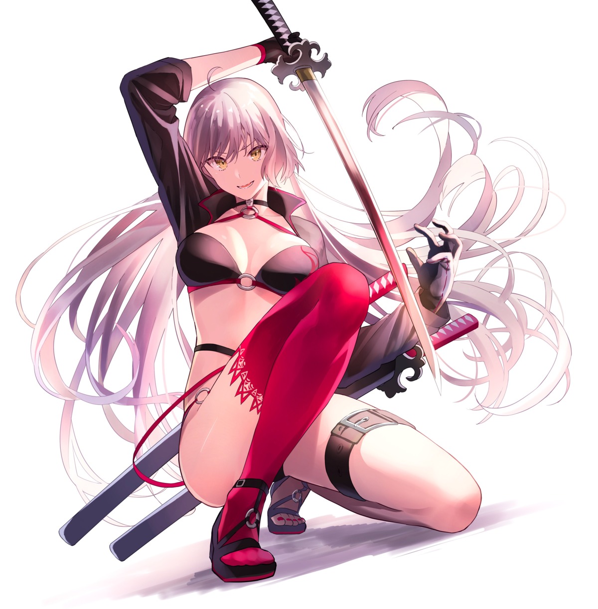 bikini, cleavage, fate/grand_order, garter, jeanne_d'arc, jeanne_d'arc_alter_(fate), lq_saku, swimsuits