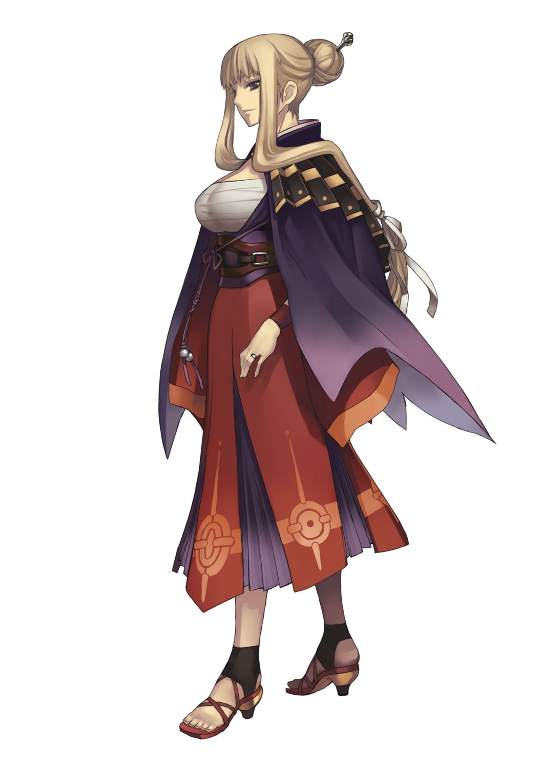 ar_tonelico, ar_tonelico_2, heels, japanese_clothes, nagi_ryou, open_shirt, reisha_truelywaath, sarashi