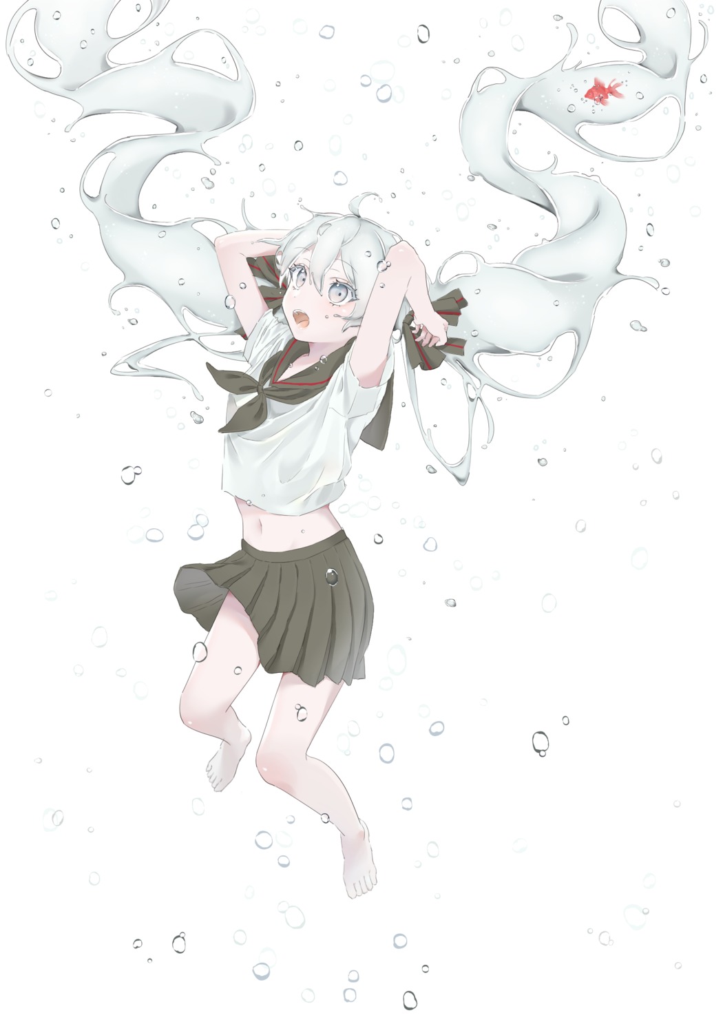 azuki_(ckxs7444), hatsune_miku, seifuku, skirt_lift, vocaloid