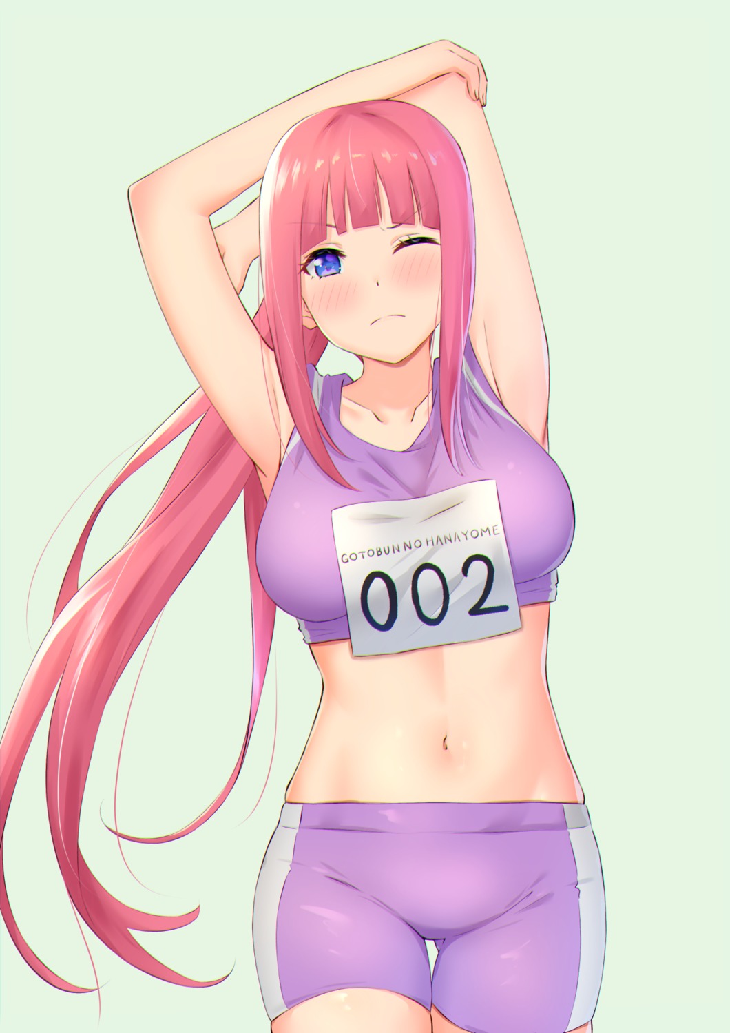 5-toubun_no_hanayome, bike_shorts, gym_uniform, hofumaso, nakano_nino