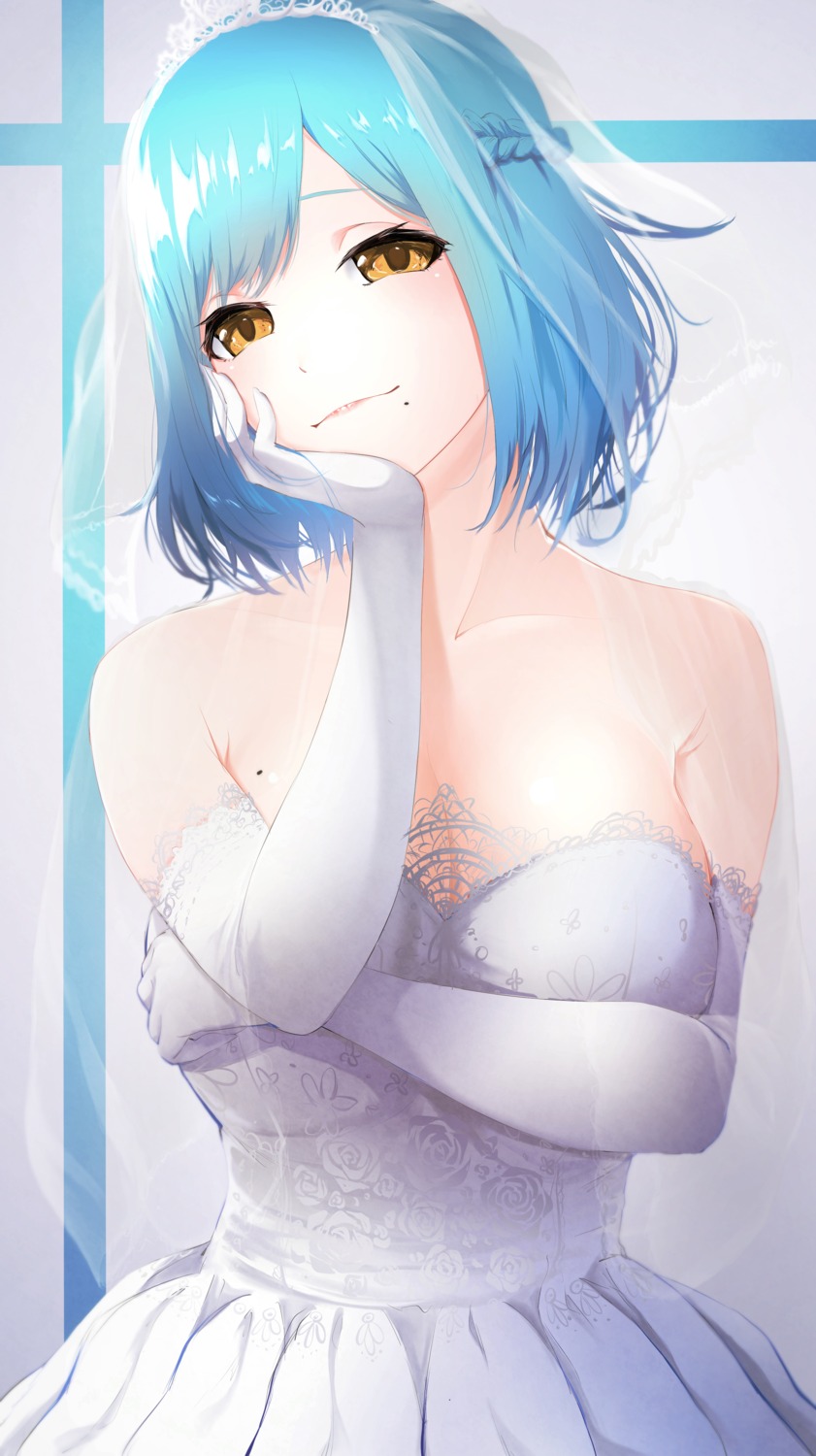 breast_hold, cleavage, dress, hitsuji_(sheepsb22), moira_(nijisanji), nijisanji, wedding_dress