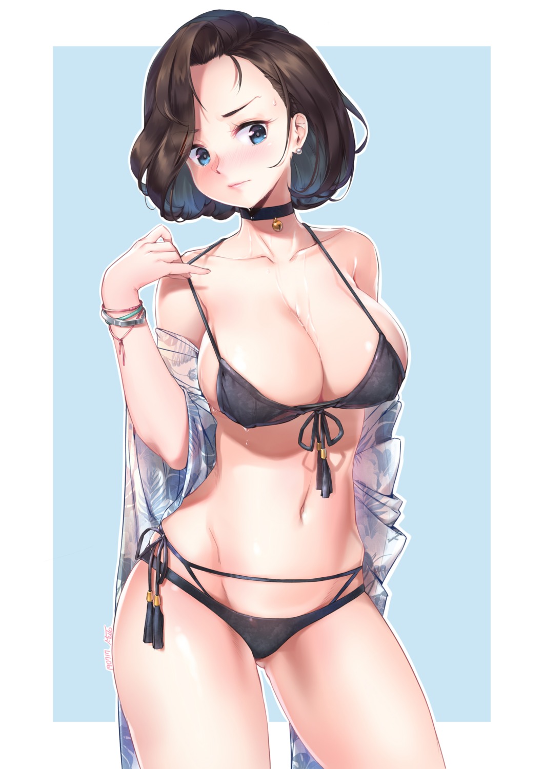 bikini, muto, open_shirt, see_through, swimsuits, wet