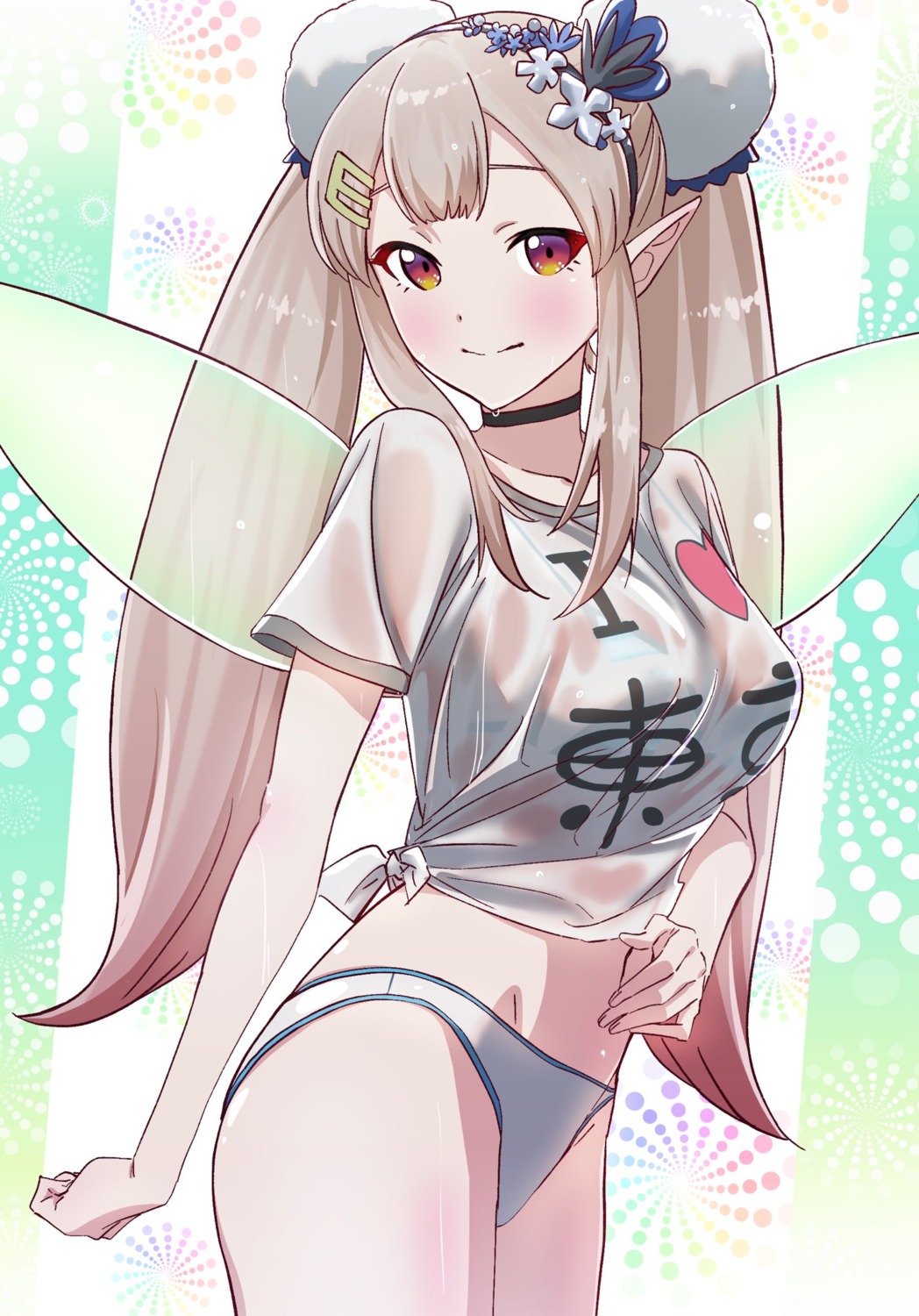 bikini, elf, elu_(nijisanji), makicha, nijisanji, pointy_ears, see_through, swimsuits