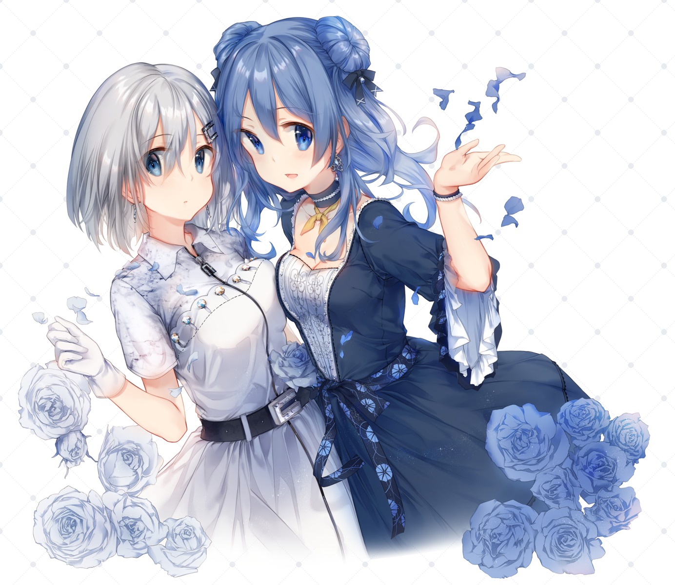 cleavage, dress, hamakaze_(kancolle), kantai_collection, malachite, urakaze_(kancolle)