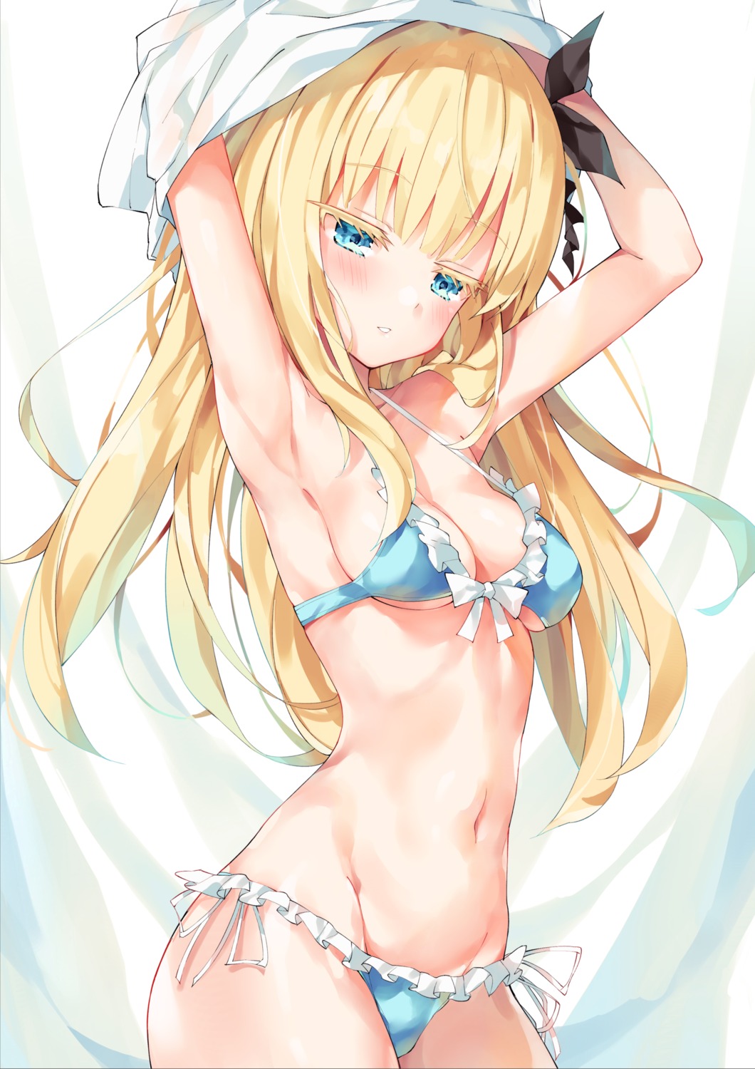 bikini, juliet_persia, kishuku_gakkou_no_juliet, shirt_lift, swimsuits, unacchi, underboob, undressing