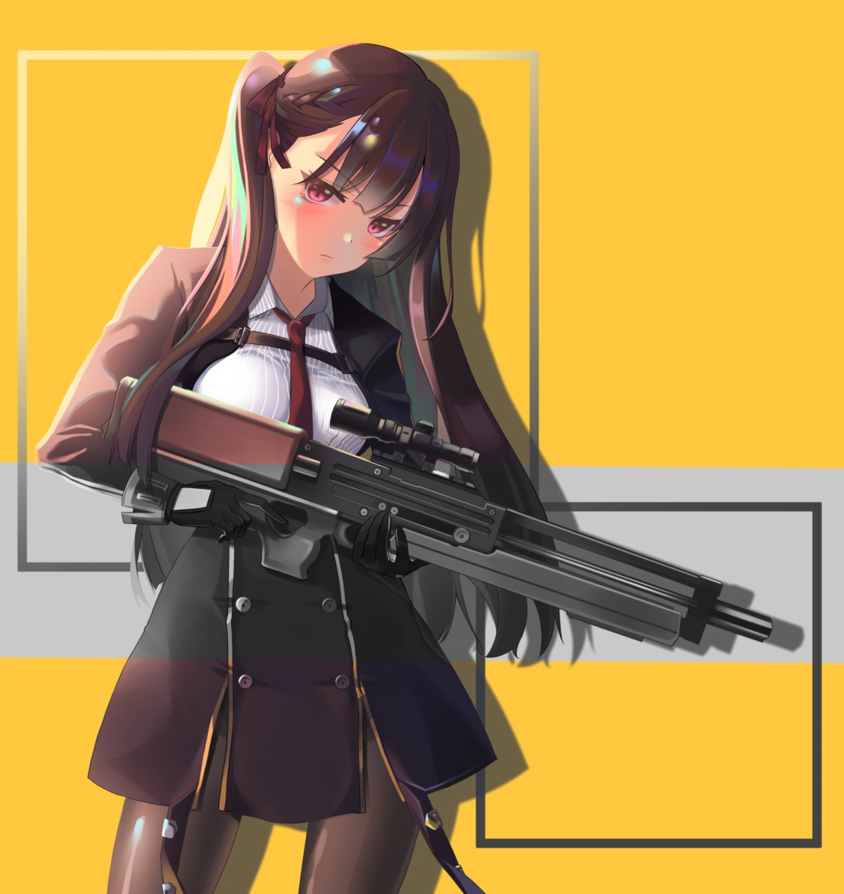 girls_frontline, gonzz, gun, pantyhose, wa2000_(girls_frontline)