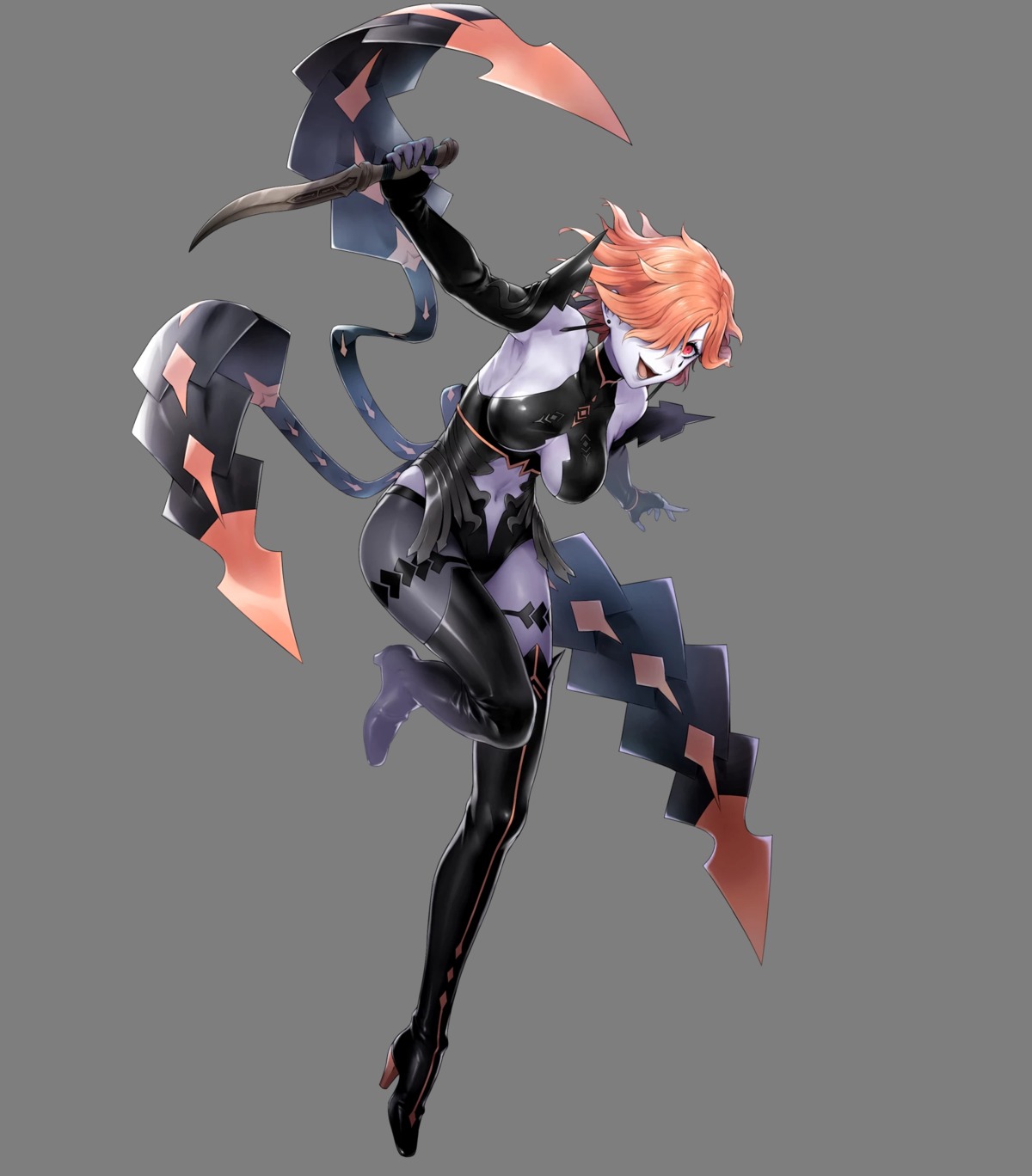 breast_hold, cleavage, fire_emblem, fire_emblem_heroes, fire_emblem_three_houses, heels, kronya, kusugi_toku, nintendo, swimsuits, tattoo, thighhighs, weapon