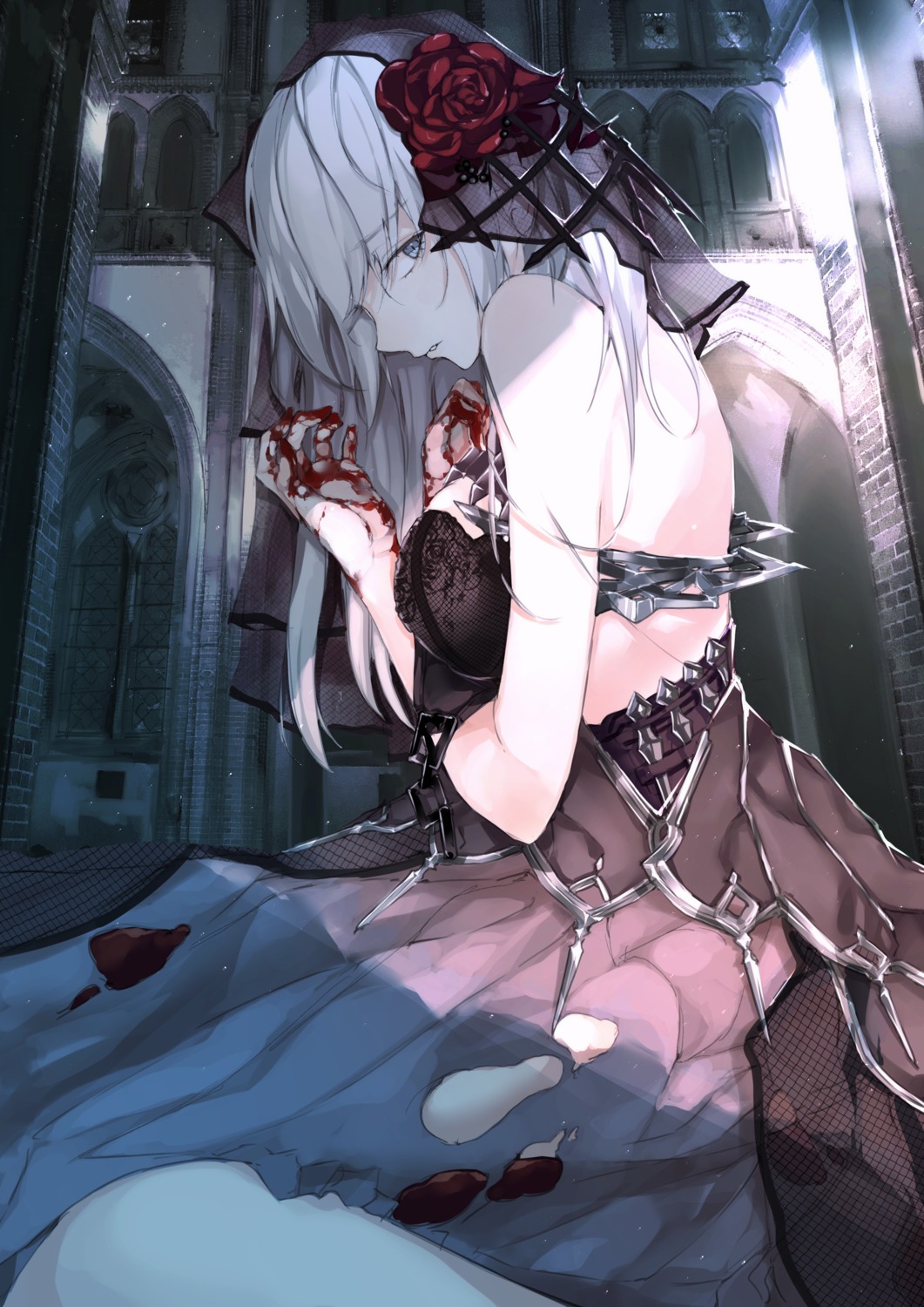 blood, breast_hold, dress, sas_(ls08b), torn_clothes