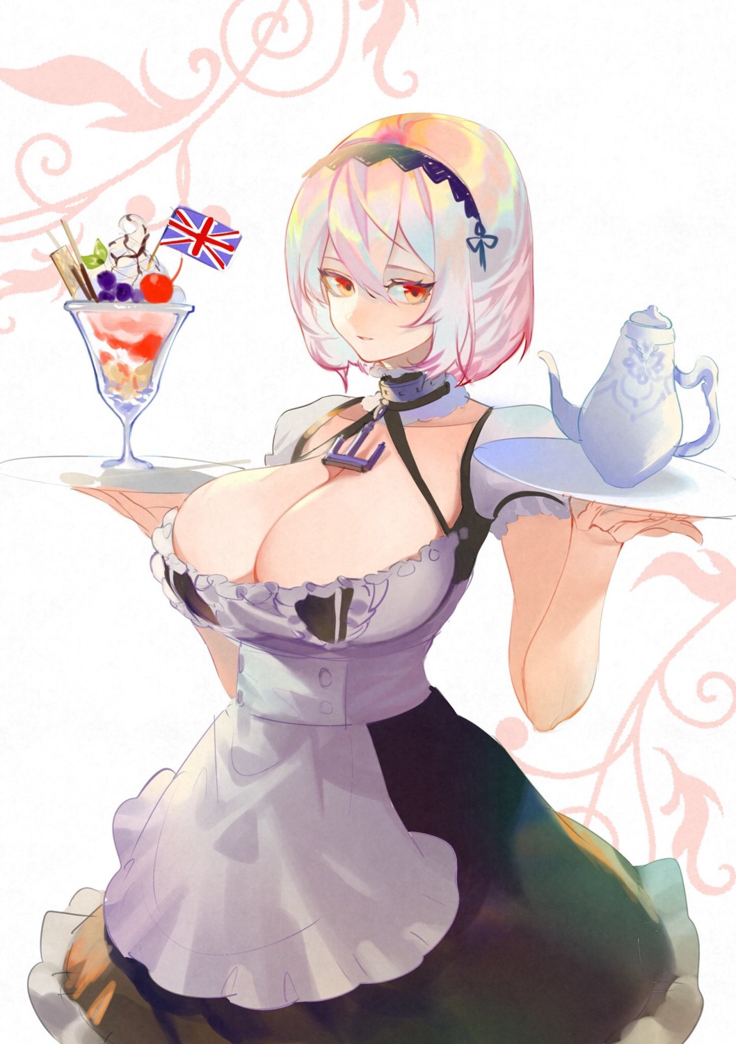 azur_lane, cleavage, maid, no_bra, sirius_(azur_lane), uyuyuun