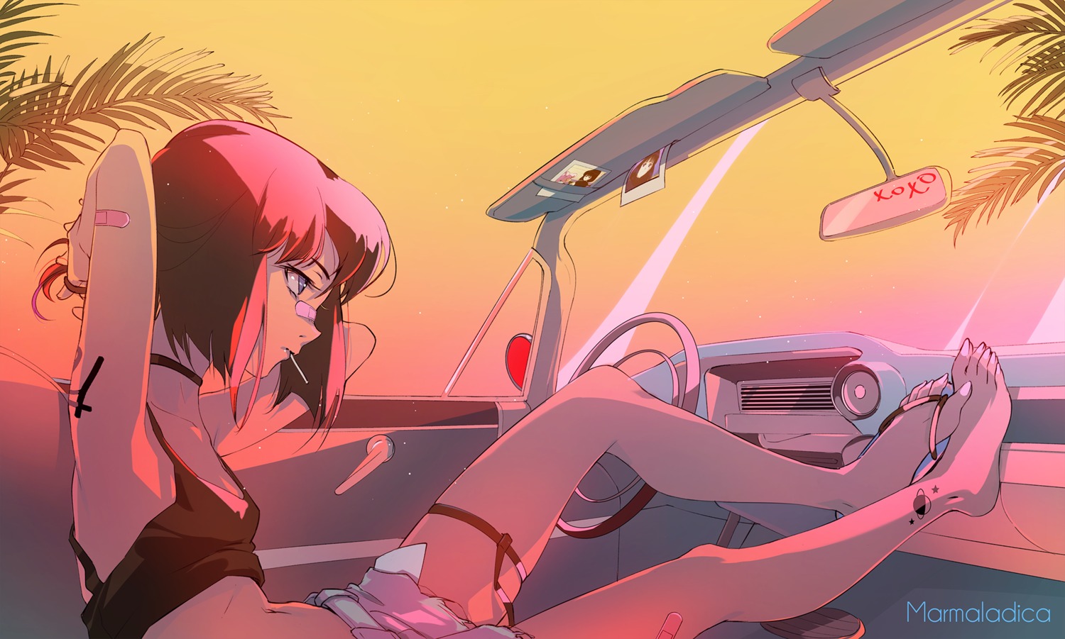 bandaid, bishoujo_senshi_sailor_moon, feet, garter, marmaladica, megane, tattoo, tomoe_hotaru