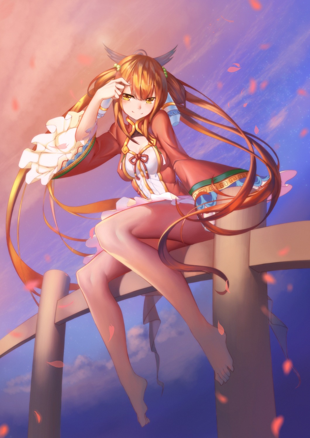 asian_clothes, cleavage, feet, gallant99770, skirt_lift