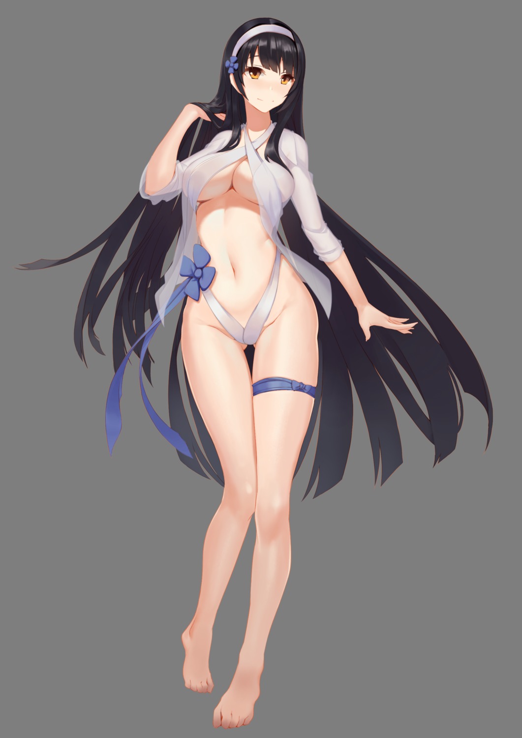 bikini, gallant99770, garter, girls_frontline, open_shirt, qbz-95_(girls_frontline), see_through, swimsuits, transparent_png