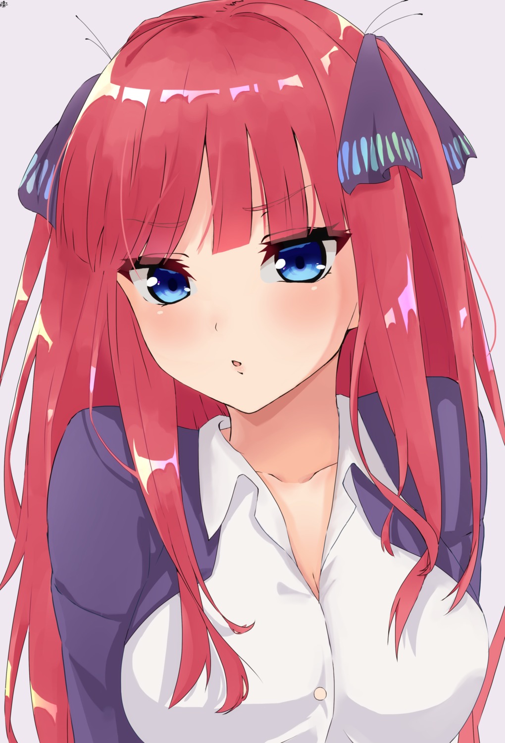 5-toubun_no_hanayome, cleavage, nakano_nino, raku_rakugaki, seifuku, sweater