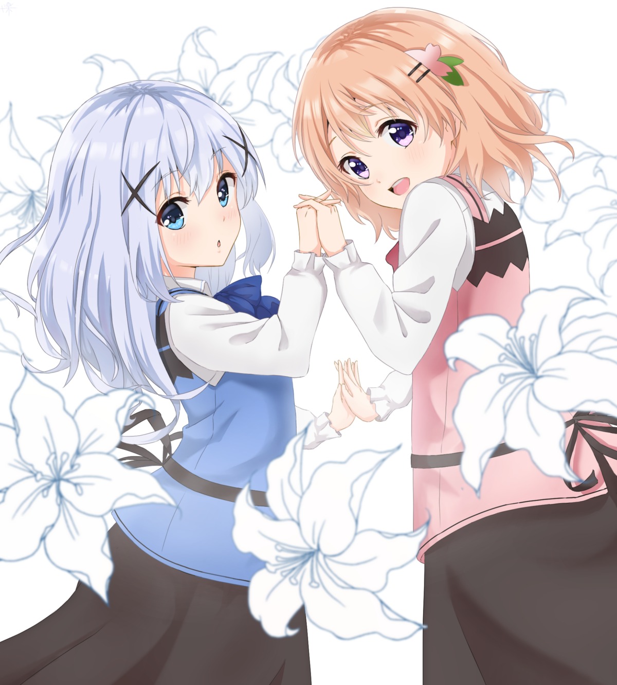 gochuumon_wa_usagi_desu_ka?, hoto_cocoa, kafuu_chino, raku_rakugaki, waitress