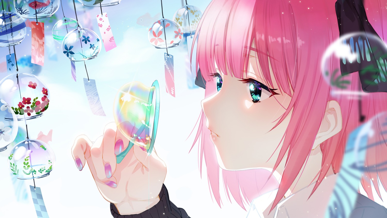 5-toubun_no_hanayome, nakano_nino, seifuku, sweater, wallpaper, zhanzheng_zi