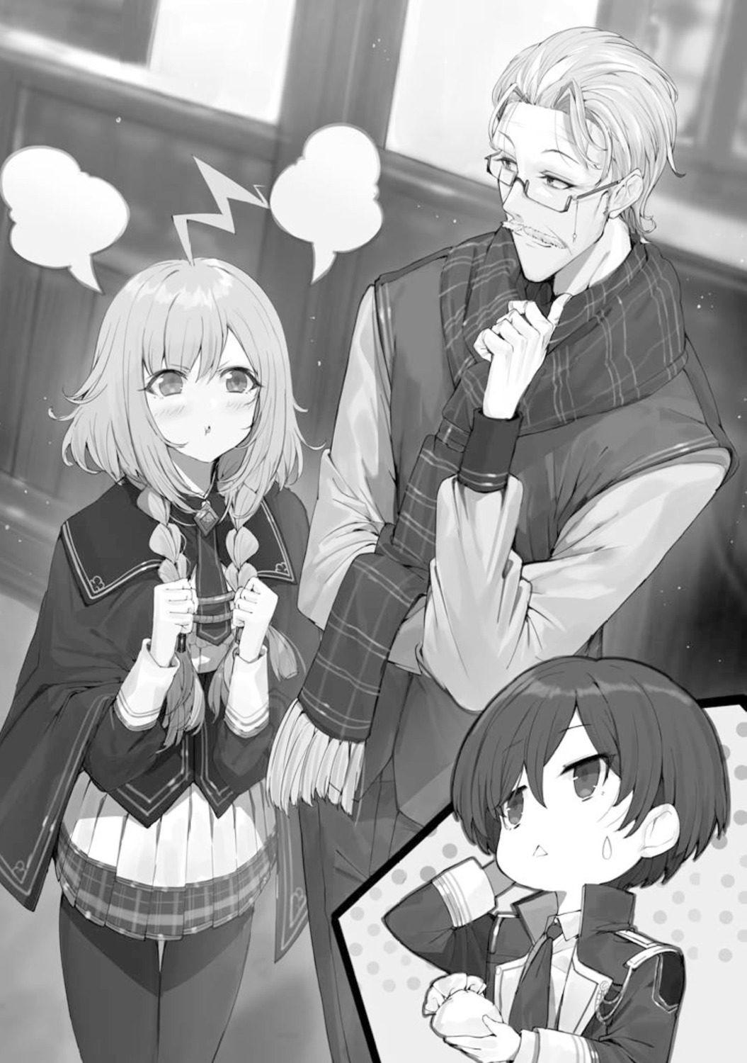 cid_kagenou, kage_no_jitsuryokusha_ni_naritakute!, lutheran_barnett, megane, monochrome, pantyhose, sherry_barnett, touzai