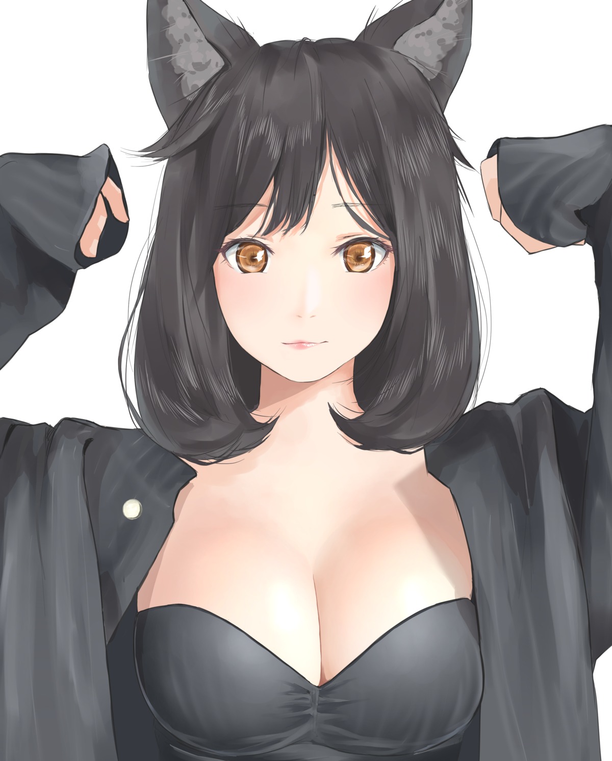 animal_ears, cleavage, purumi
