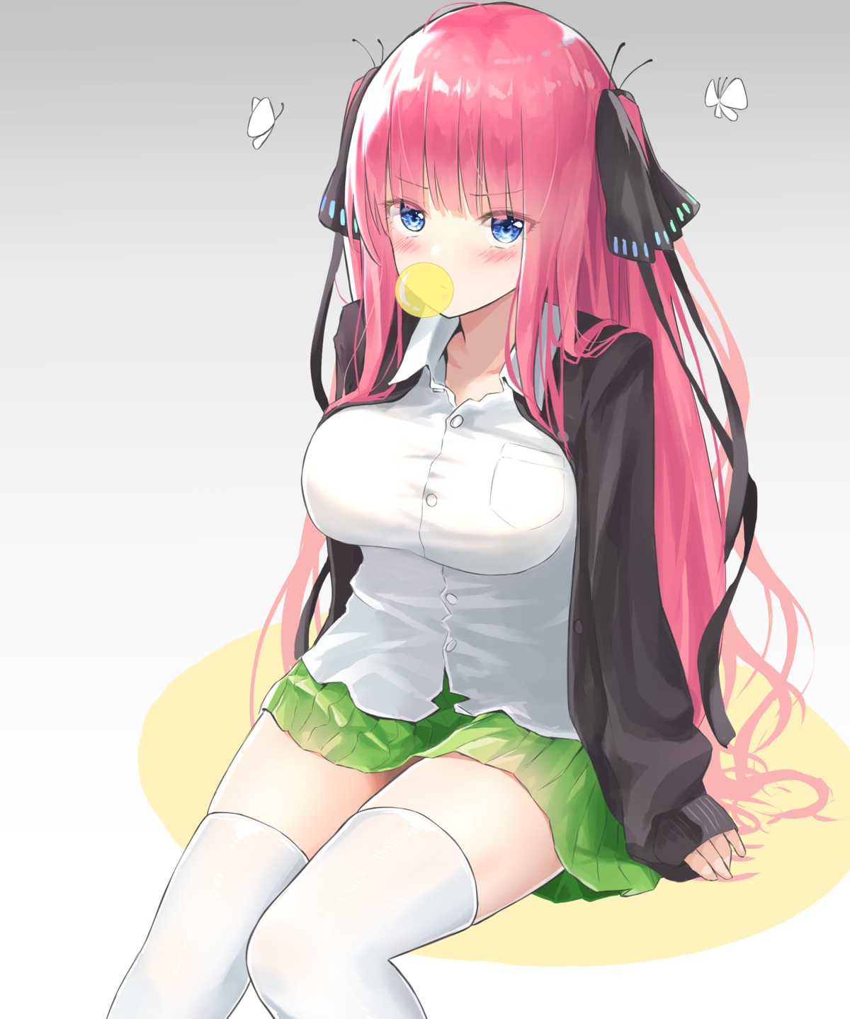 5-toubun_no_hanayome, nakano_nino, purumi, seifuku, sweater, thighhighs