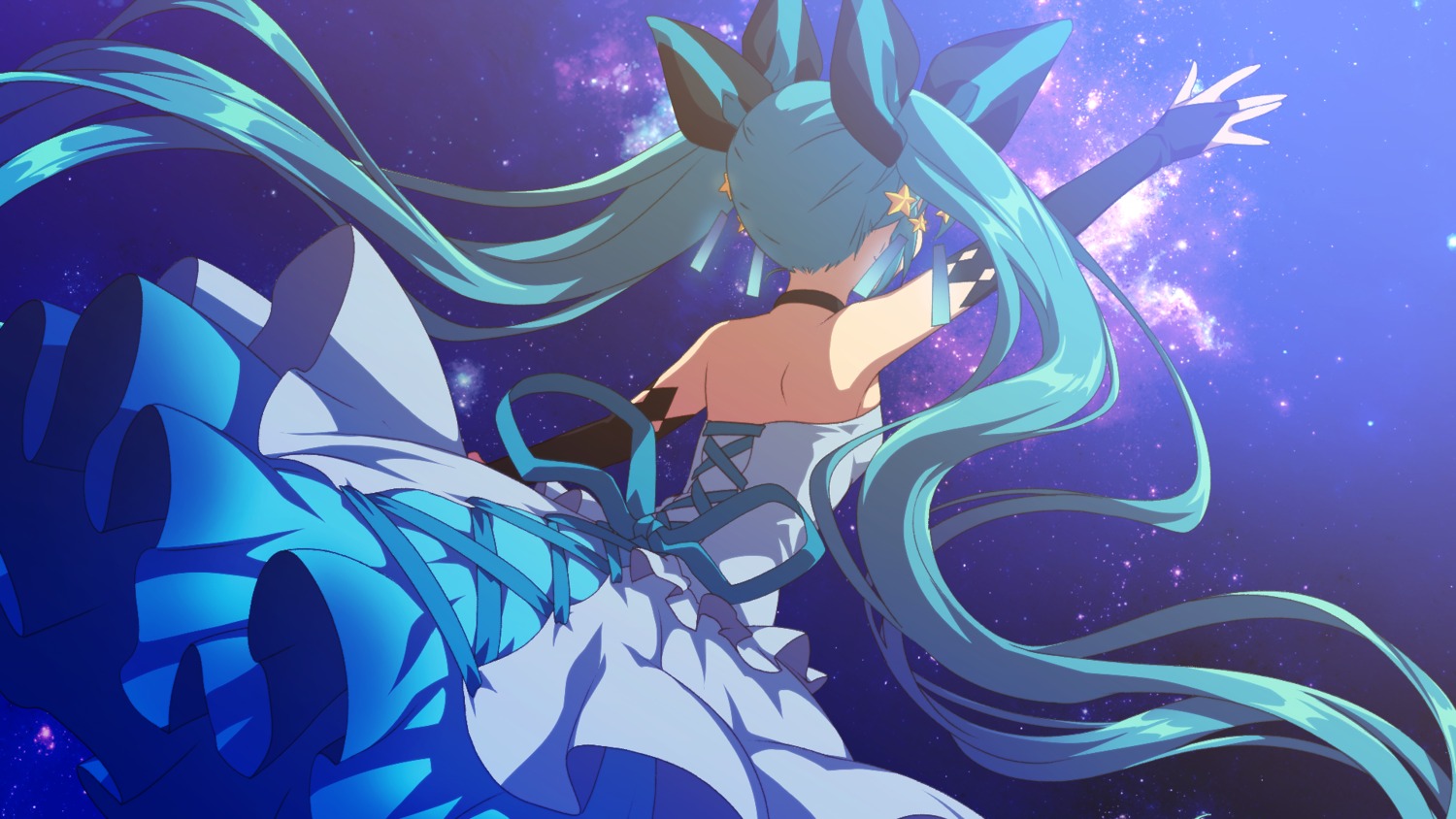 dress, hatsune_miku, matsuda_toki, skirt_lift, vocaloid, wallpaper