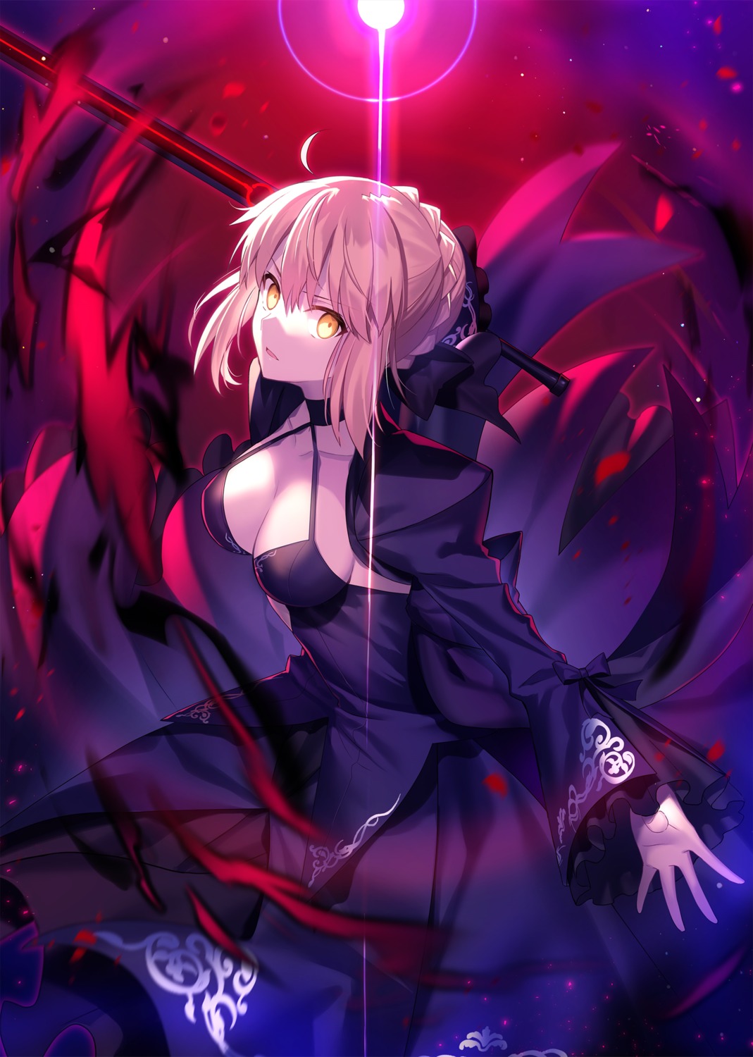 artoria_pendragon_(fate), artoria_pendragon_alter_(fate), dress, fate/grand_order, fuyuki_(neigedhiver), sword