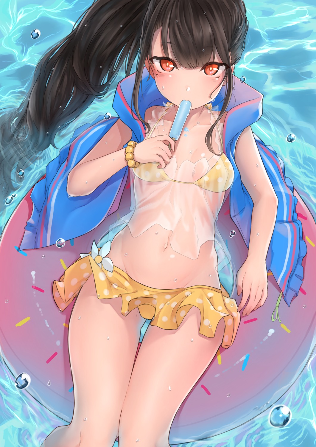 bikini, c-ms_(girls_frontline), cleavage, girls_frontline, kongthegrain, see_through, swimsuits, wet
