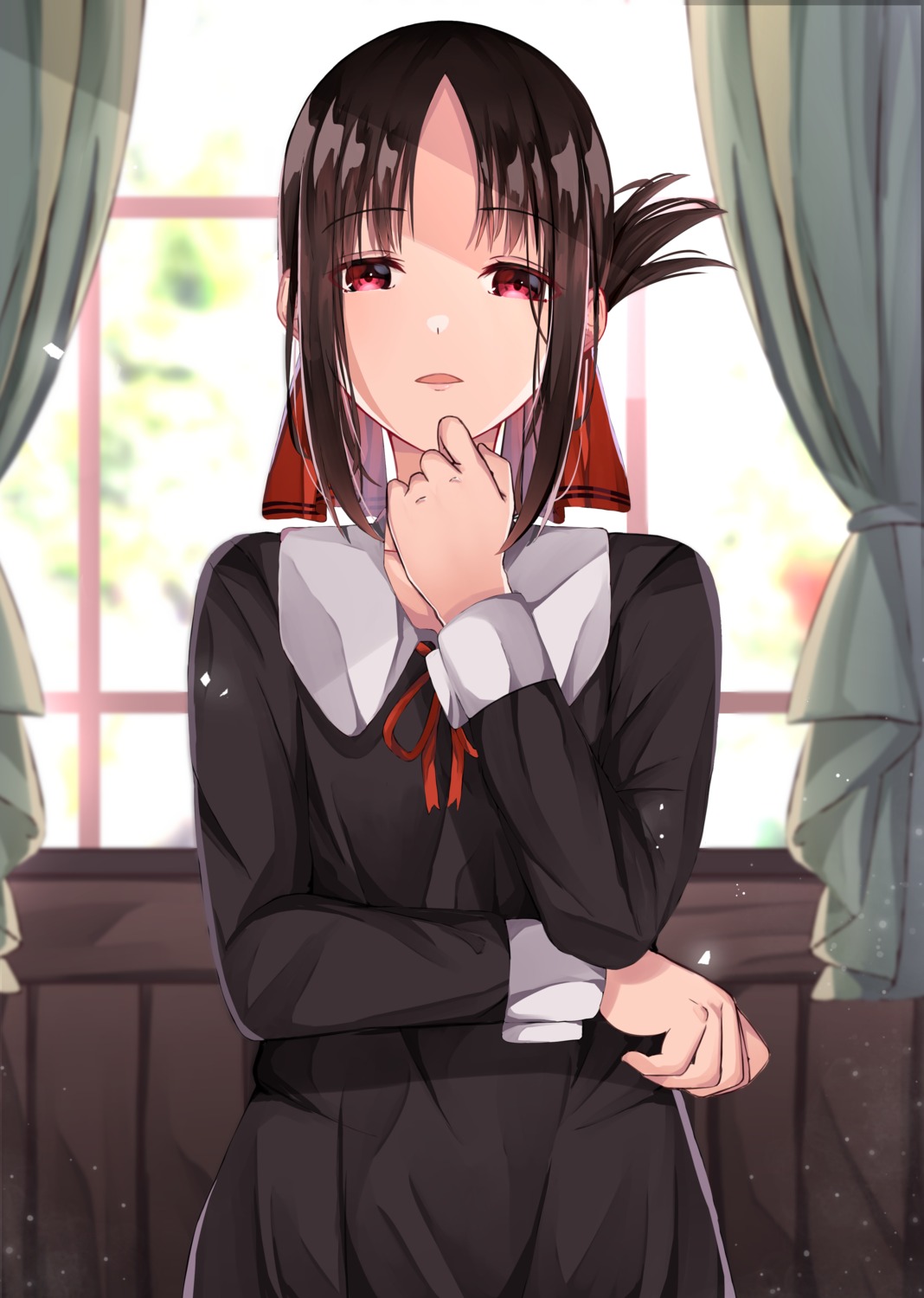 breast_hold, kaguya-sama_wa_kokurasetai_~tensai-tachi_no_renai_zunousen~, norazura, seifuku, shinomiya_kaguya